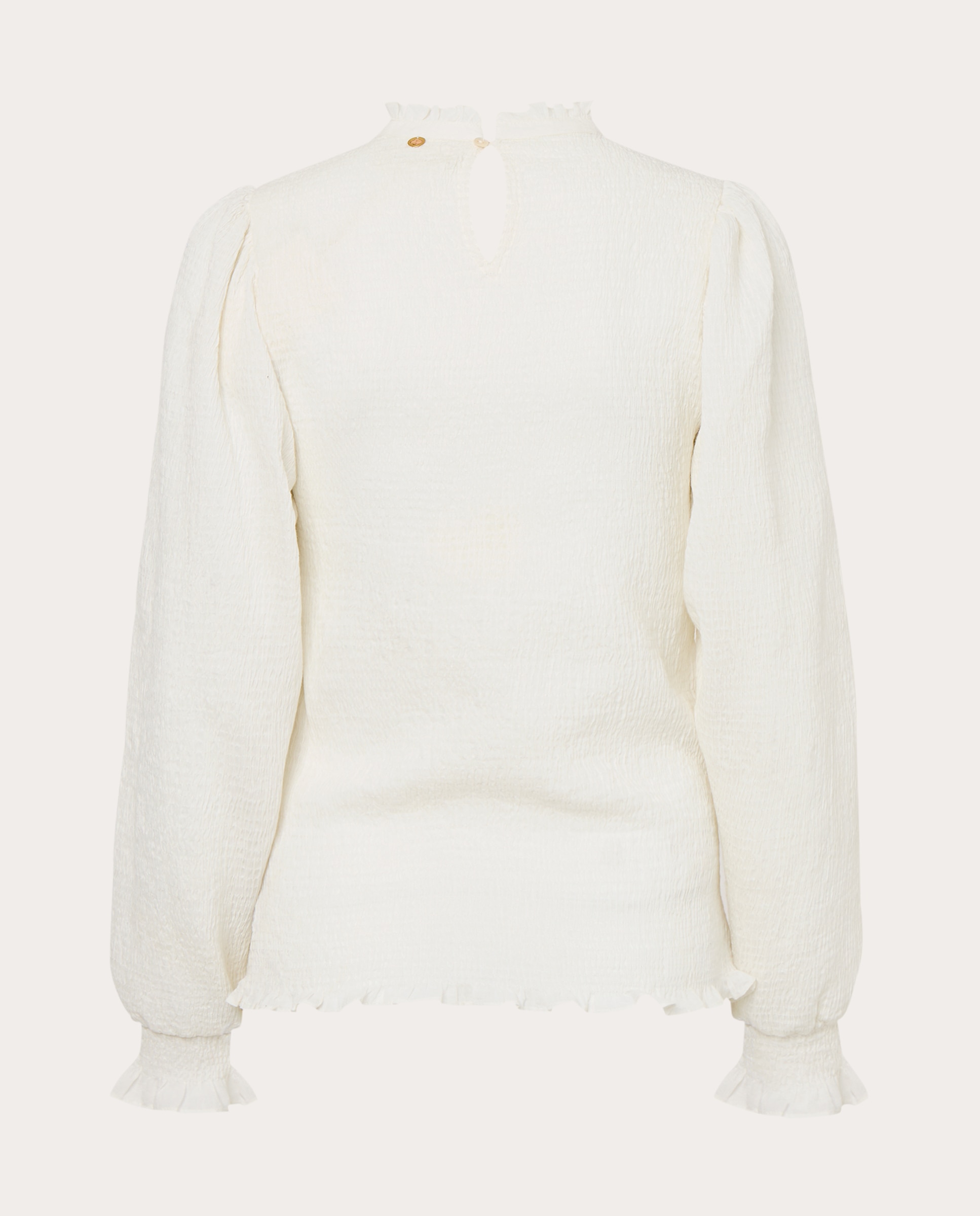 Blusa Angeli de Algodão com Smock Creme-2