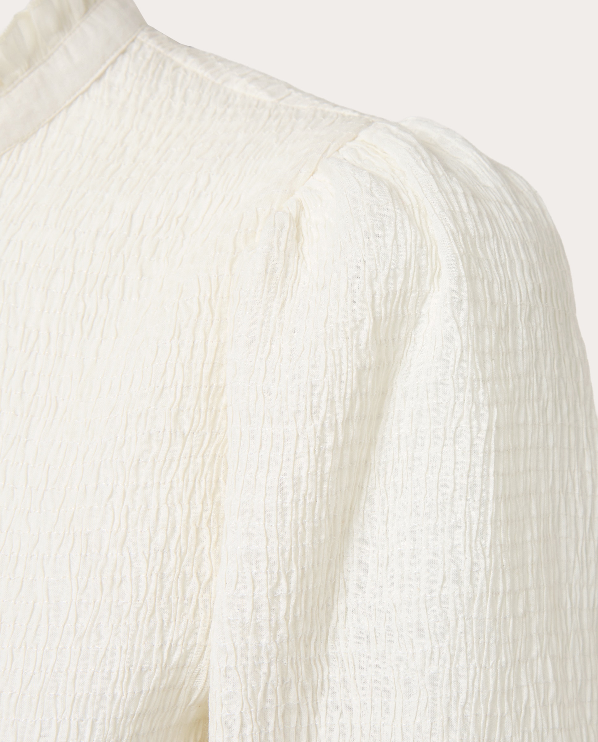 Blusa Angeli de Algodão com Smock Creme-4