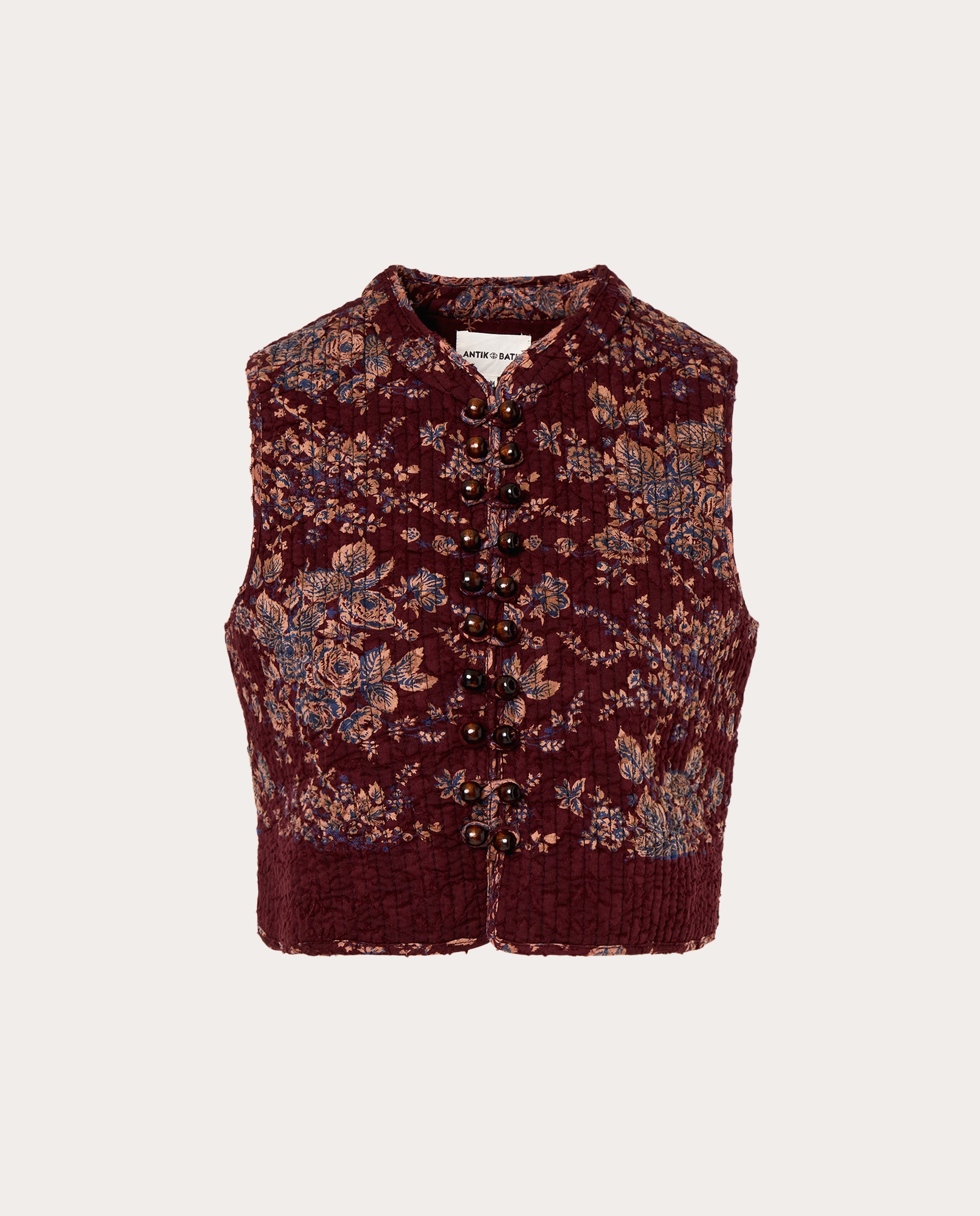 Imagen 0 de Chaleco acolchado con estampado floral Marrón