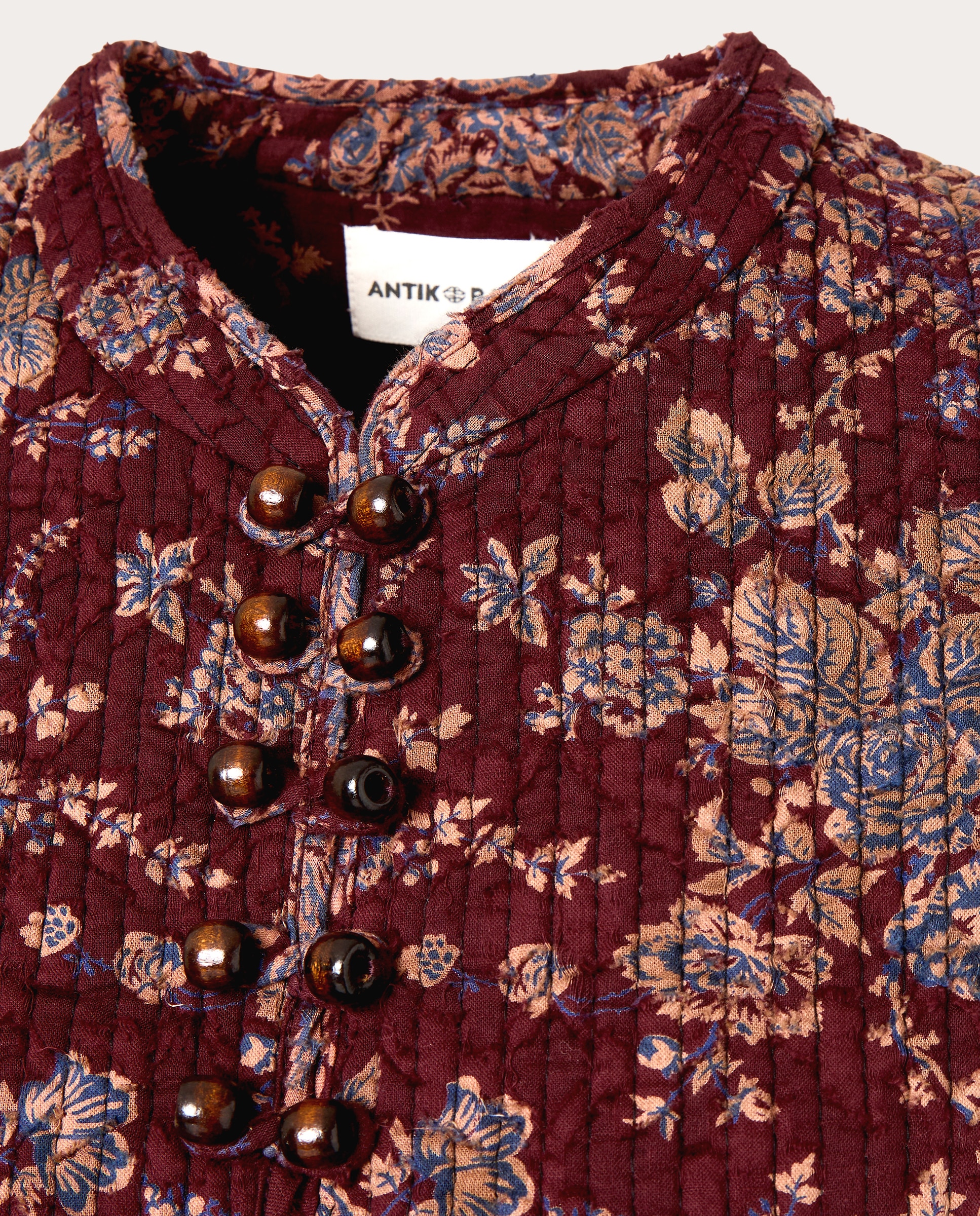Chaleco acolchado con estampado floral - Marrón Marrón-3