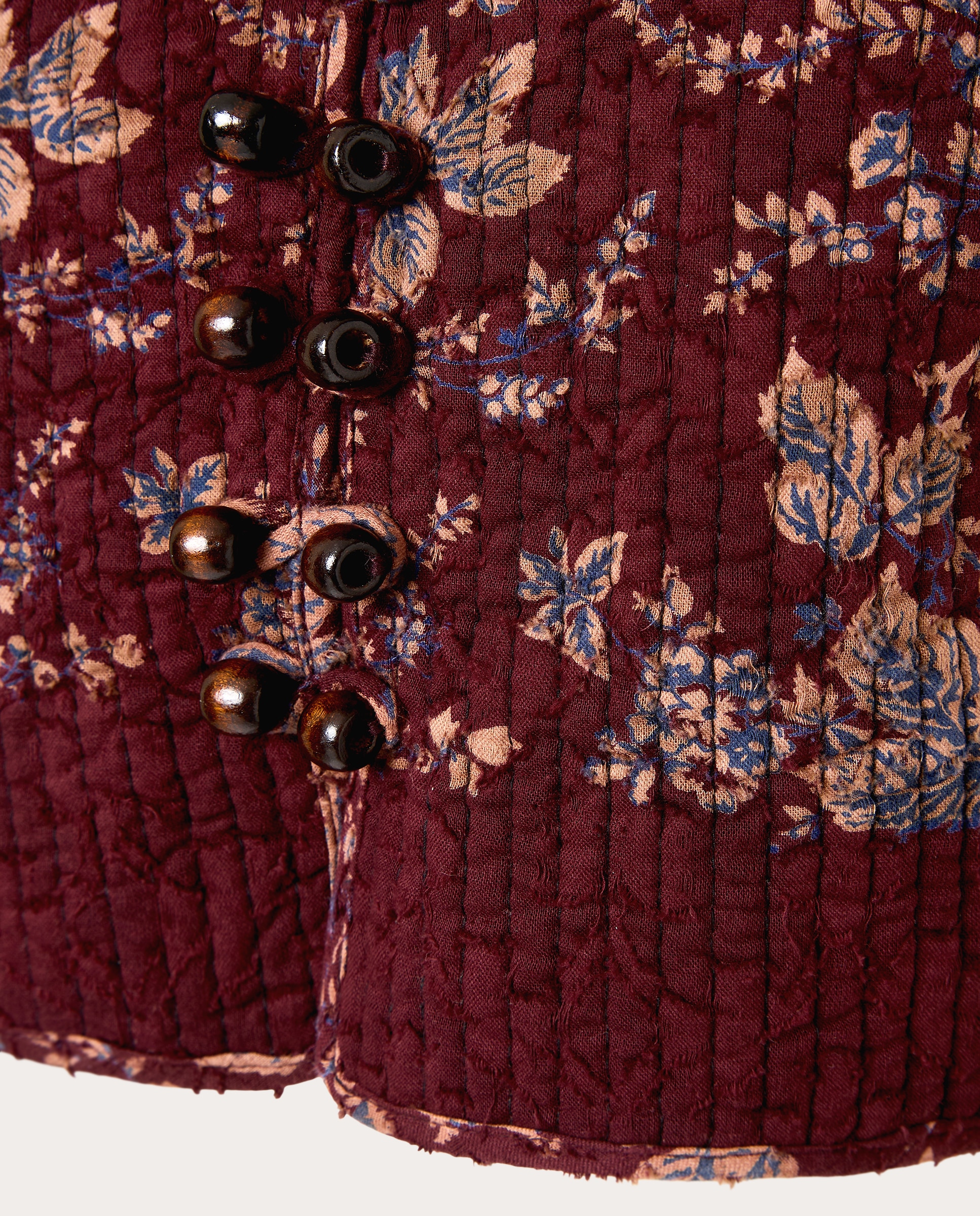 Chaleco acolchado con estampado floral - Marrón Marrón-4