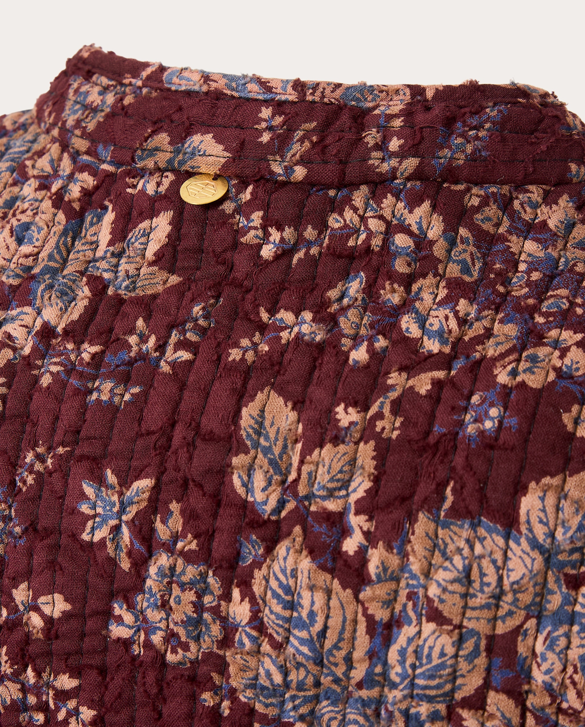 Chaleco acolchado con estampado floral - Marrón Marrón-5