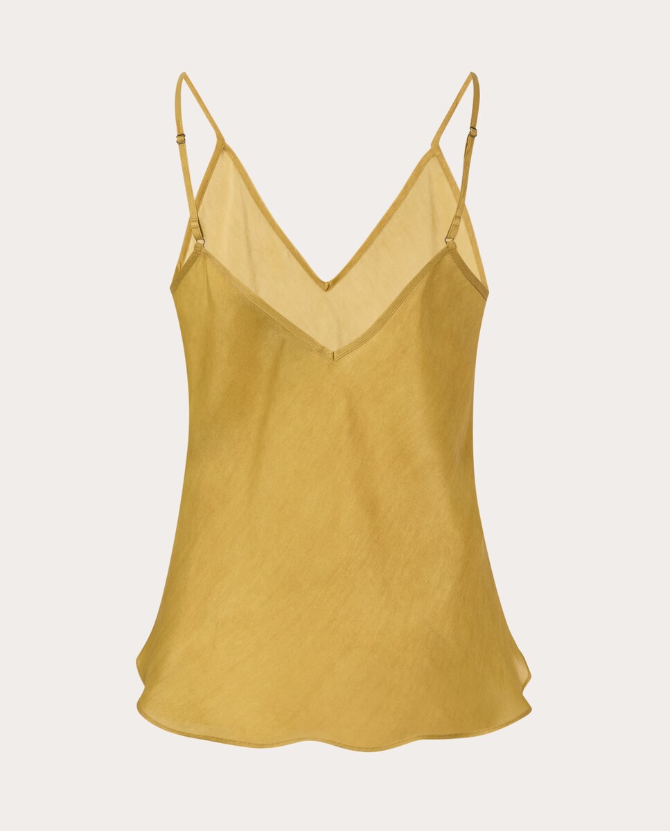Top Seline de seda Mostaza-2