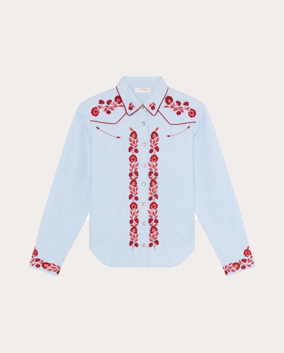 Camisa Jose de Algodão Azul-claro-1