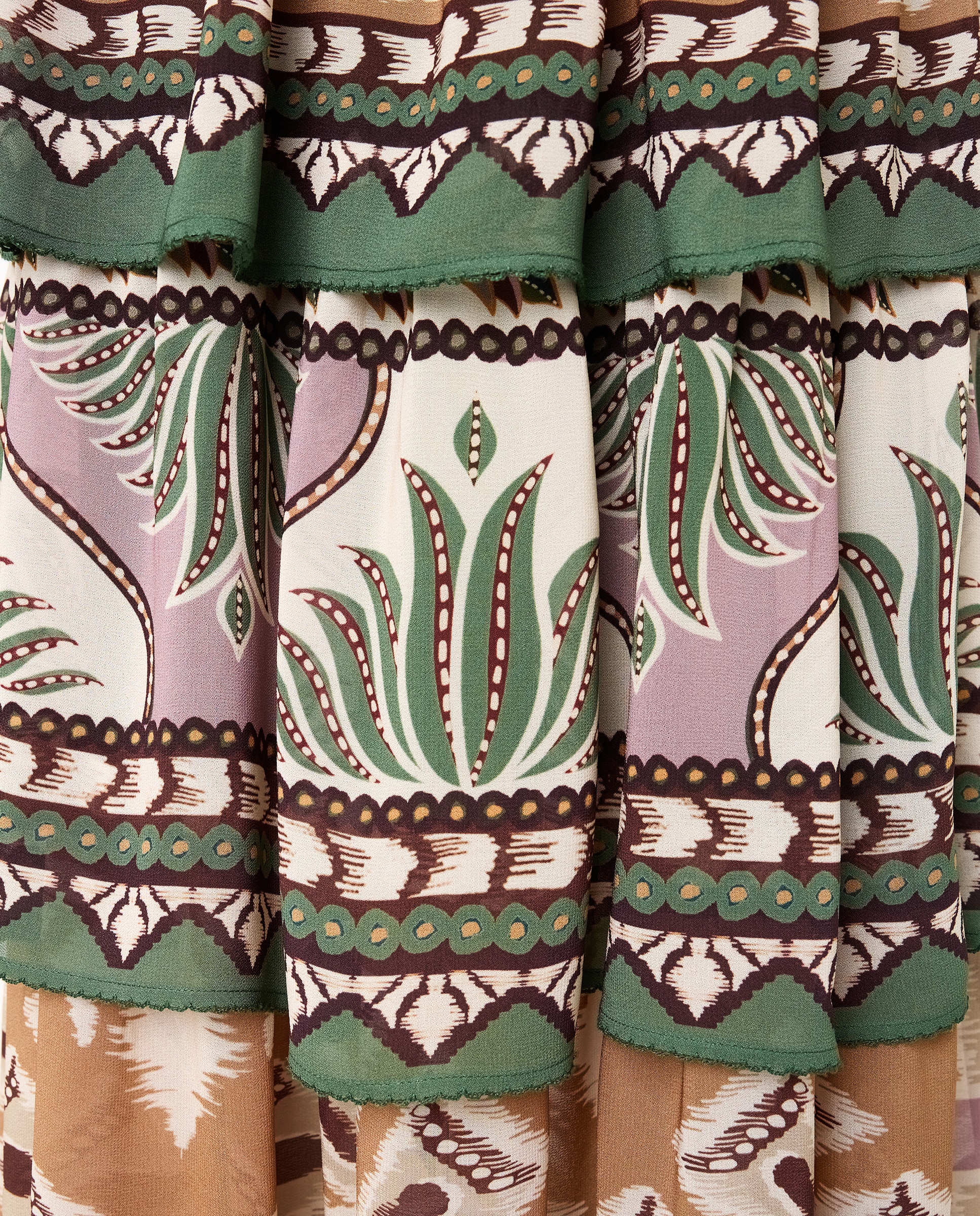 Vestido maxi Sand Foliage Sketch - Beige Beige-5