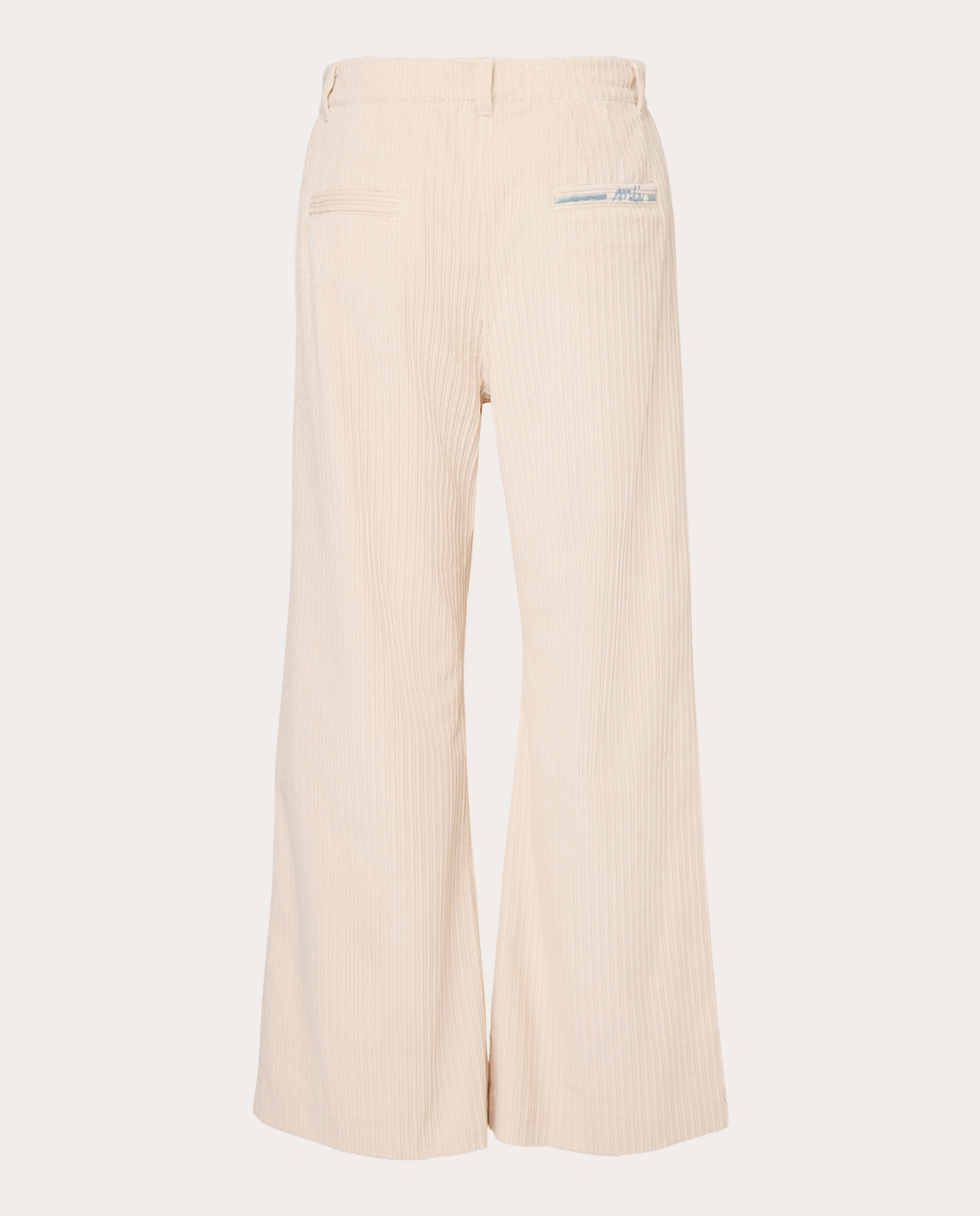 Pantalón de terciopelo bordado - Crema Crema-2