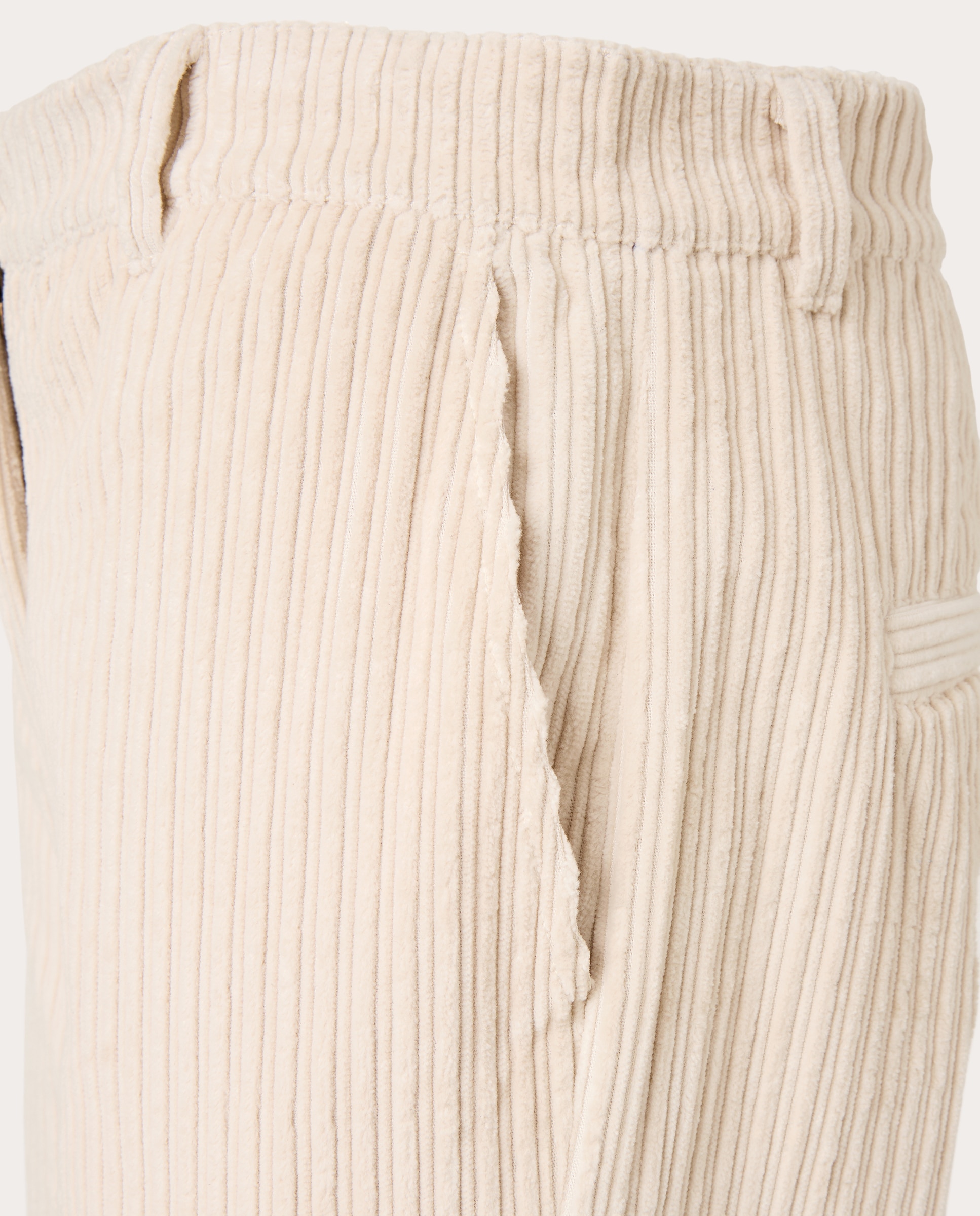 Pantalón de terciopelo bordado - Crema Crema-4