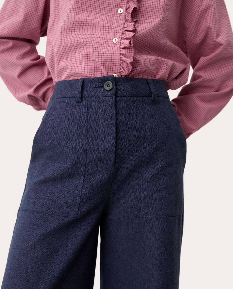 Pantalón Clyde de cintura alta - Azul Azul-2