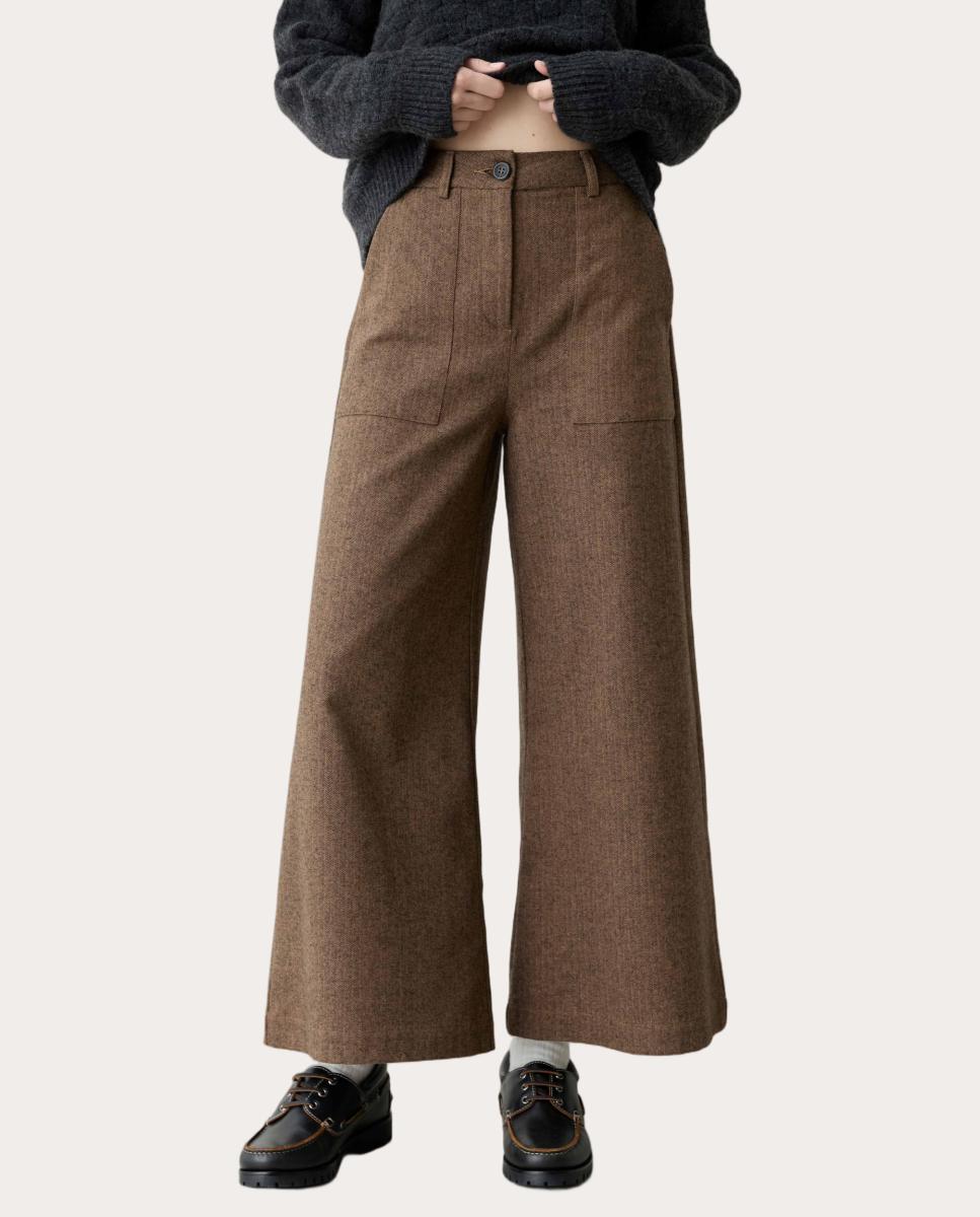 Imagen 0 de Pantalón Clyde de cintura alta Marrón