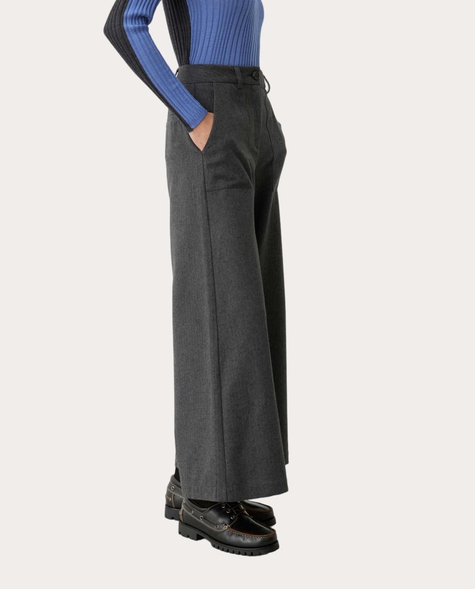 Pantalón Clyde de cintura alta - Gris Gris-2