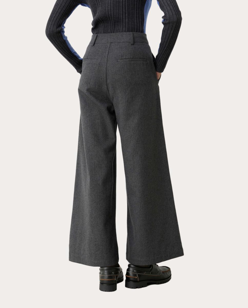 Pantalón Clyde de cintura alta - Gris Gris-4