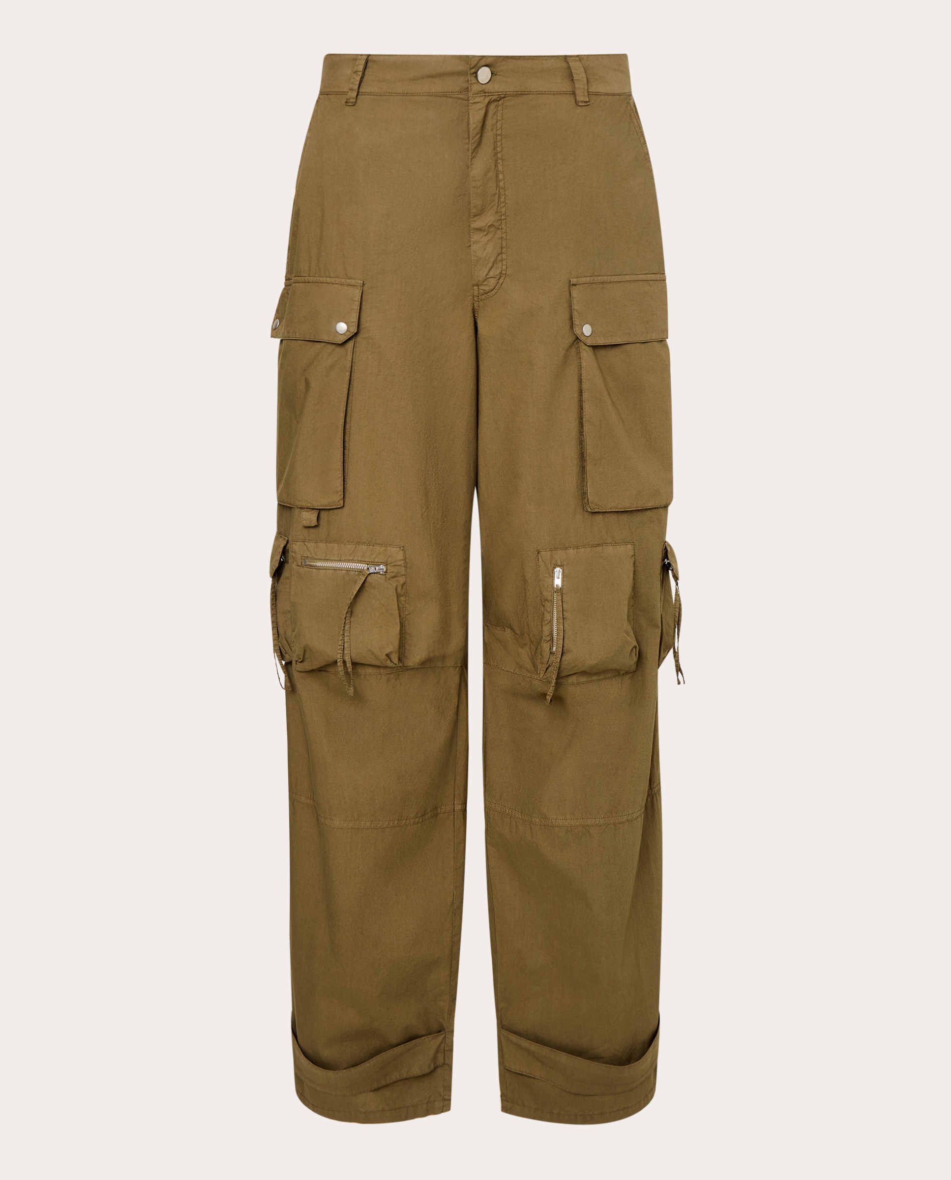 Imagen 0 de Pantalón Woe de algodón con bolsillos cargo Marrón