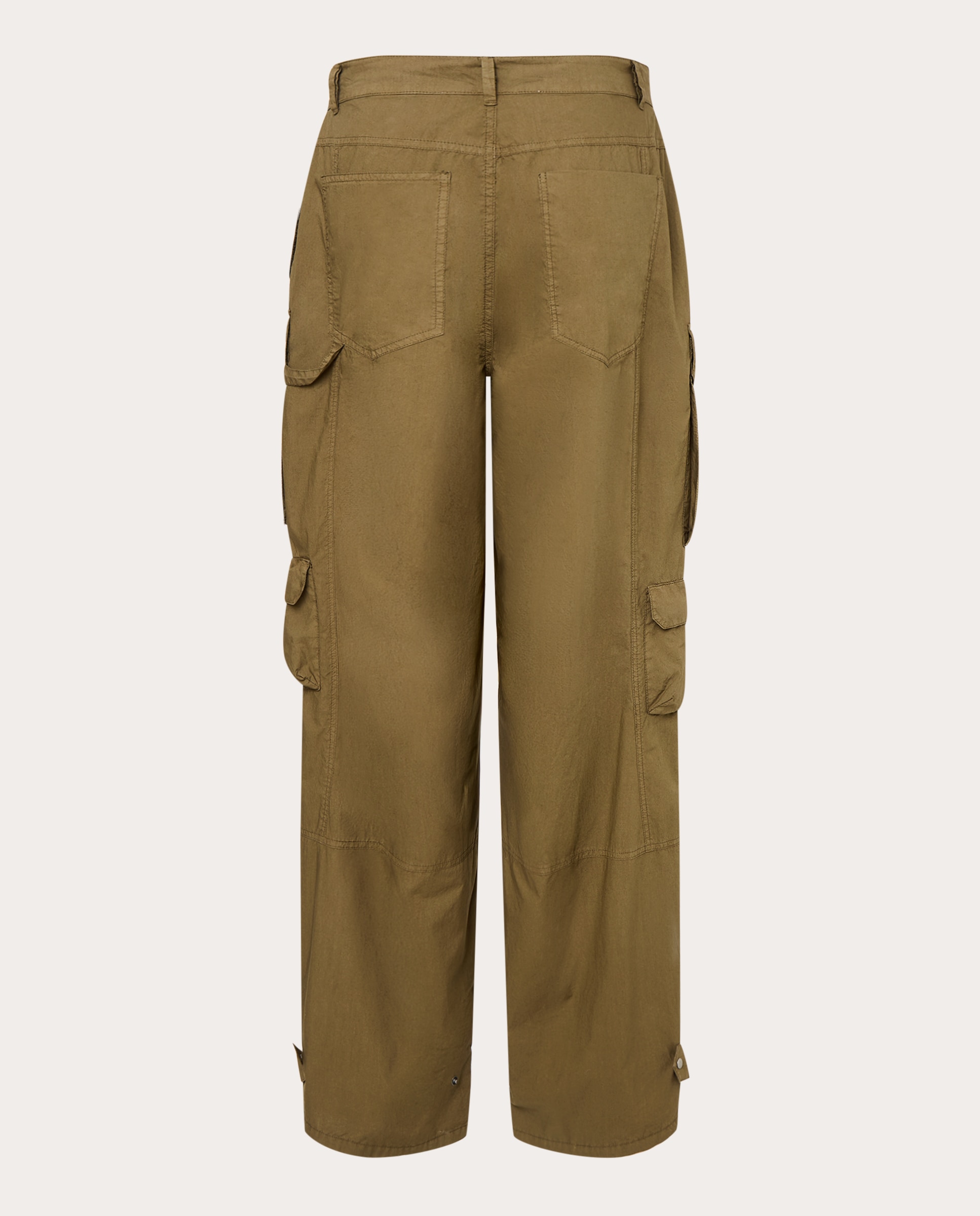 Pantalón Woe de algodón con bolsillos cargo - Marrón Marrón-2