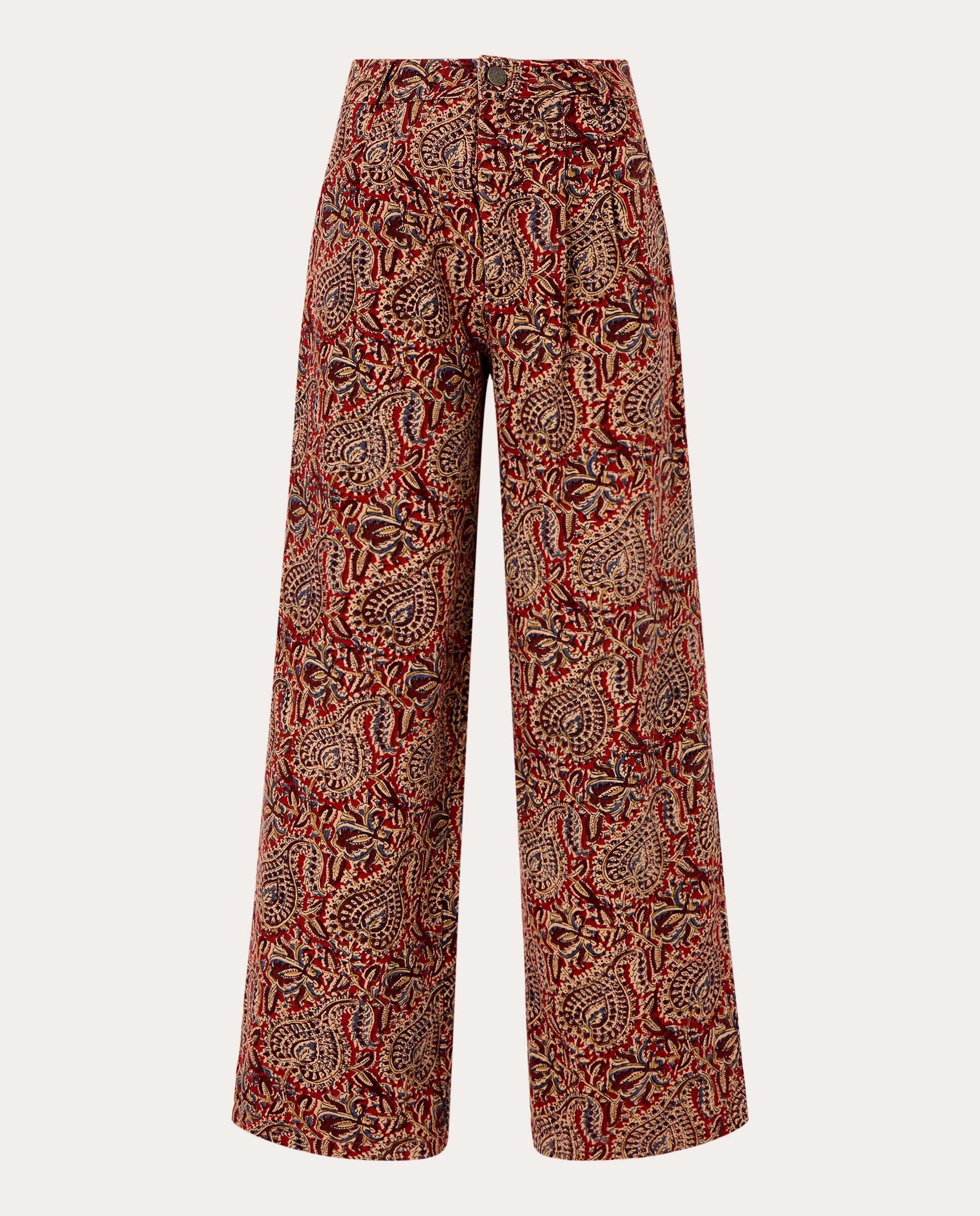 Calças Regular Jimmy de Algodão Vermelho-1