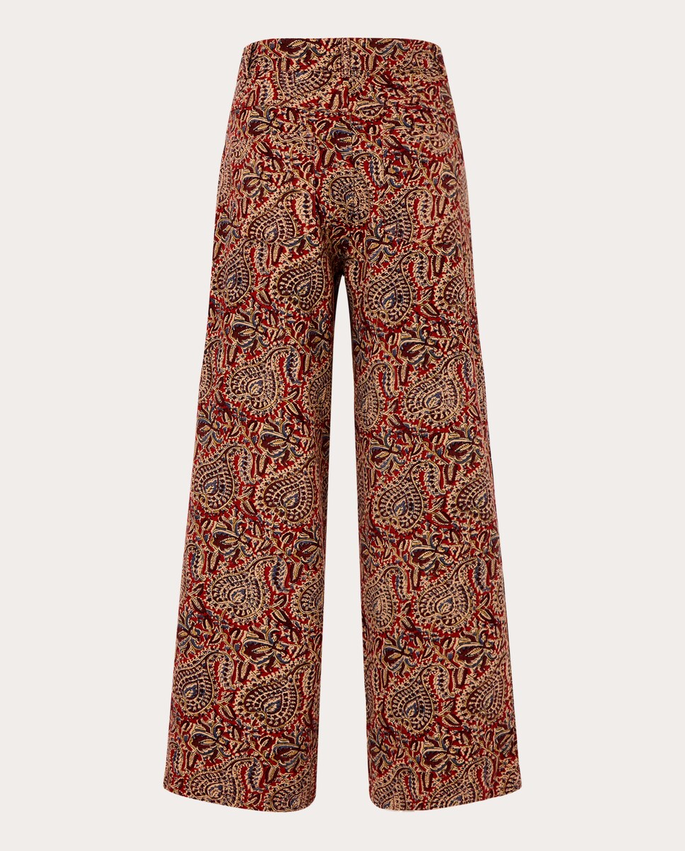 Calças Regular Jimmy de Algodão Vermelho-2