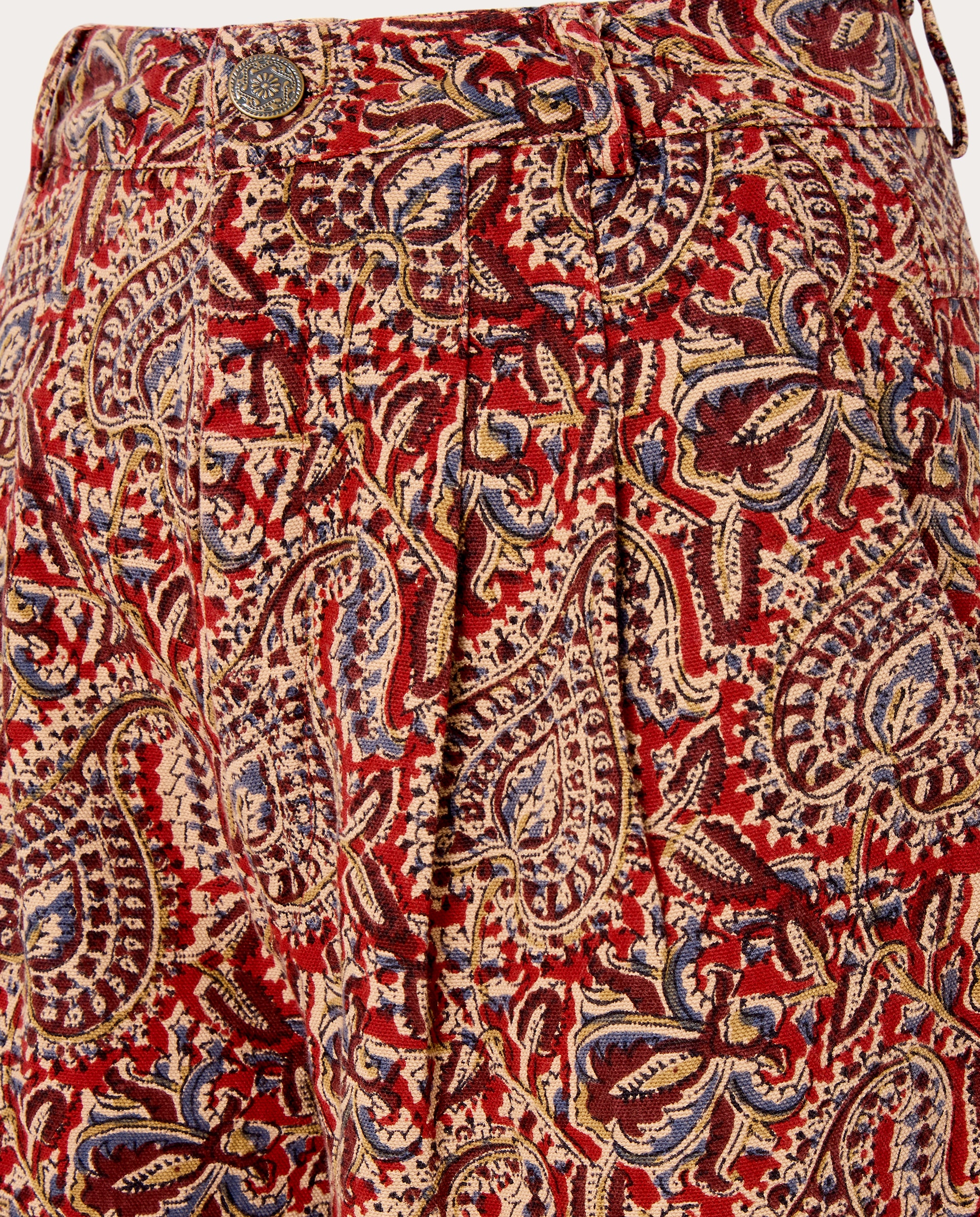 Calças Regular Jimmy de Algodão Vermelho-3