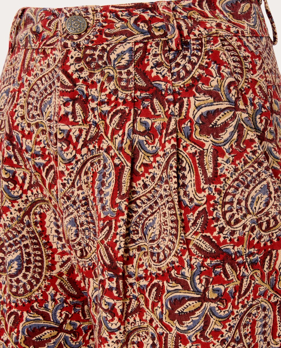 Calças Regular Jimmy de Algodão Vermelho-3