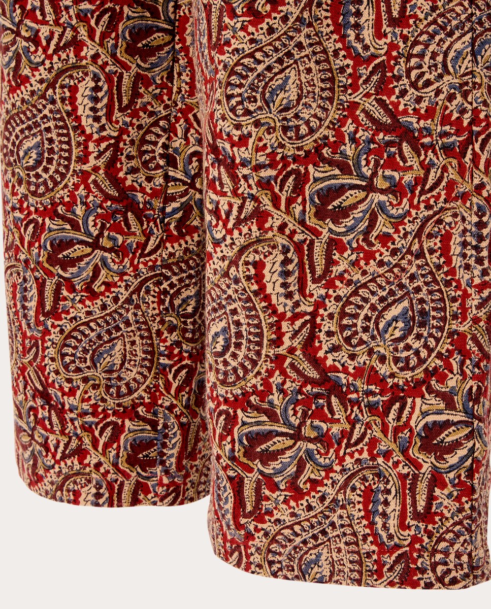 Calças Regular Jimmy de Algodão Vermelho-5