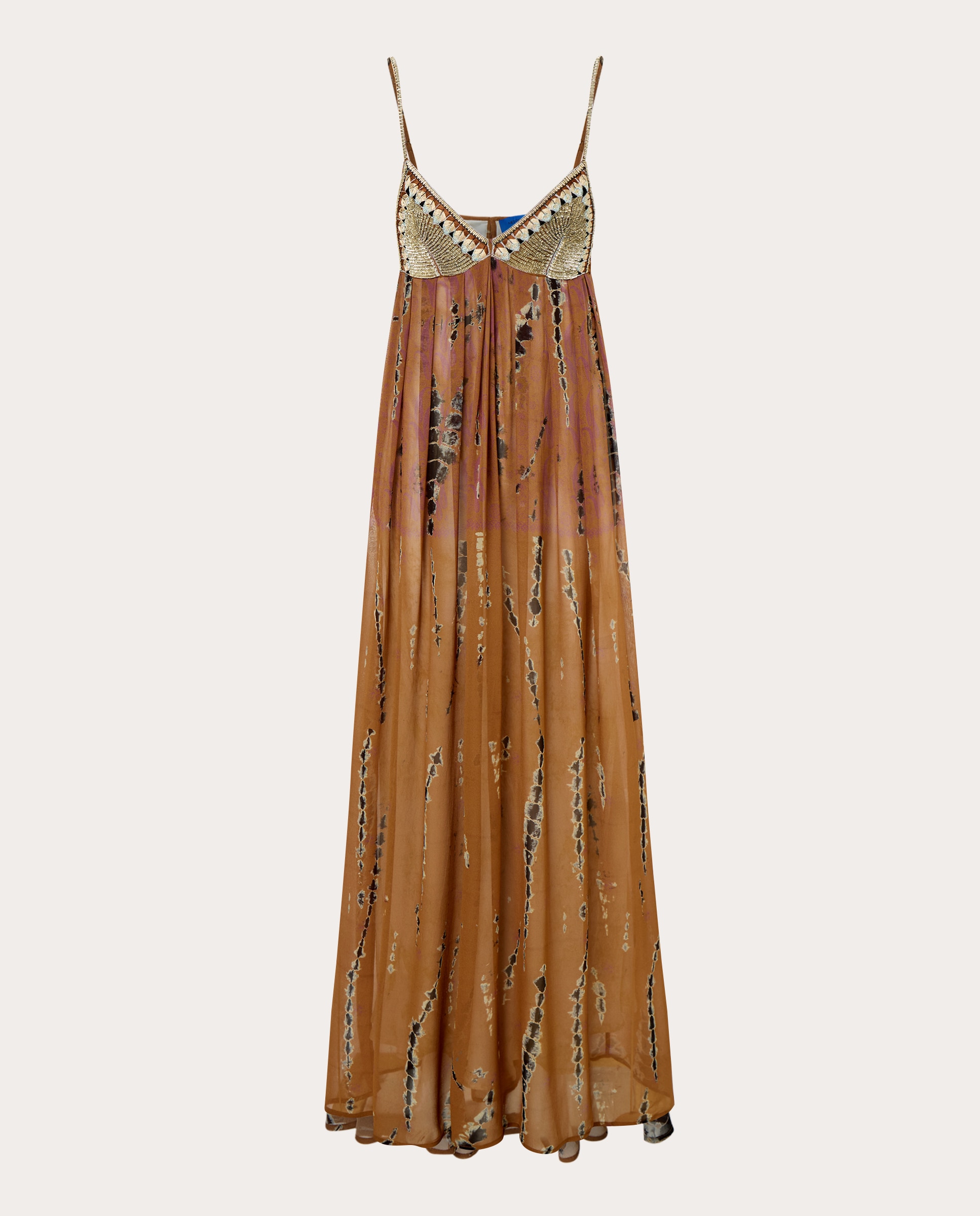 Imagen 1 de Vestido largo Noctiluca vaporoso - Marrón Marrón