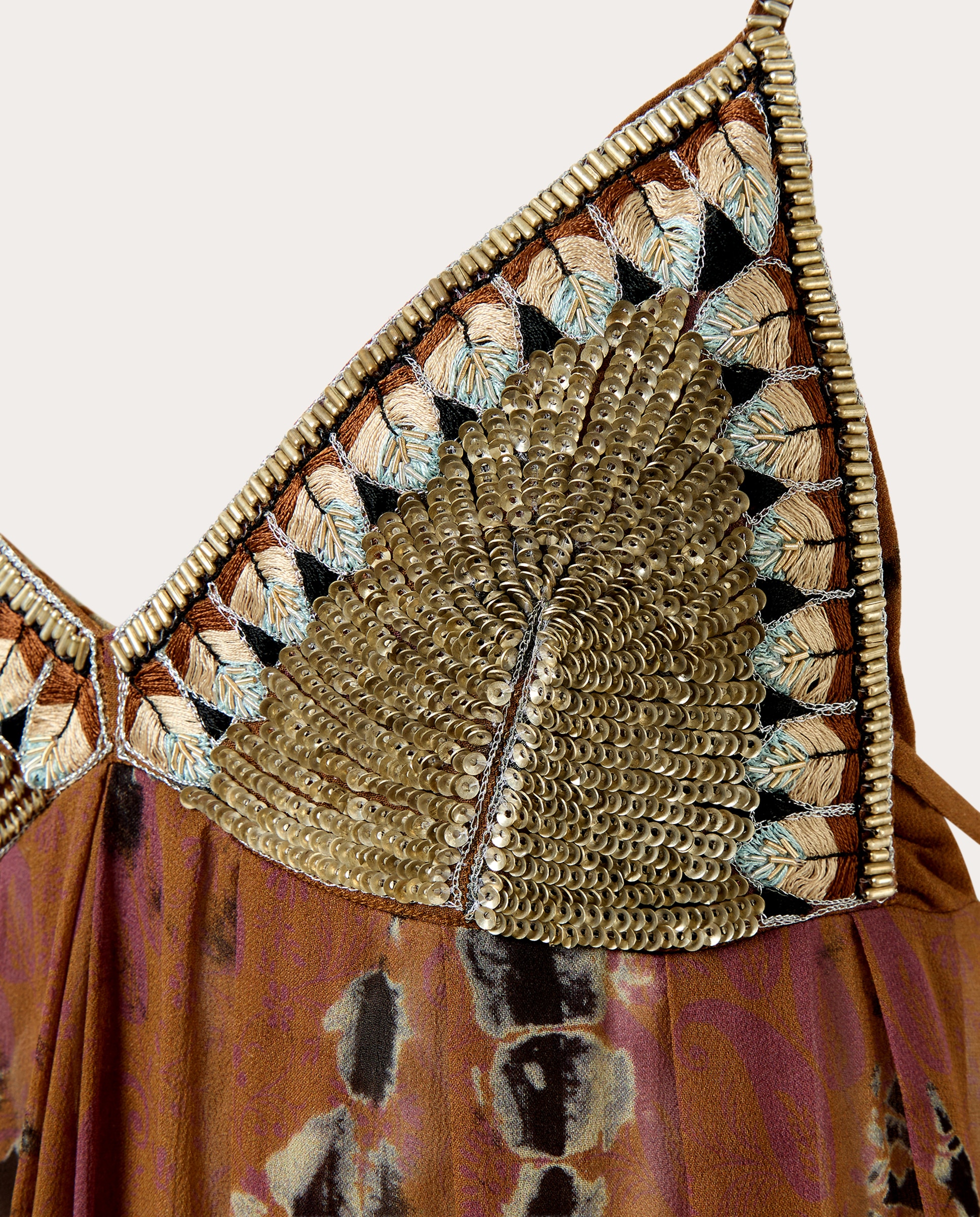 Imagen 3 de Vestido largo Noctiluca vaporoso - Marrón Marrón