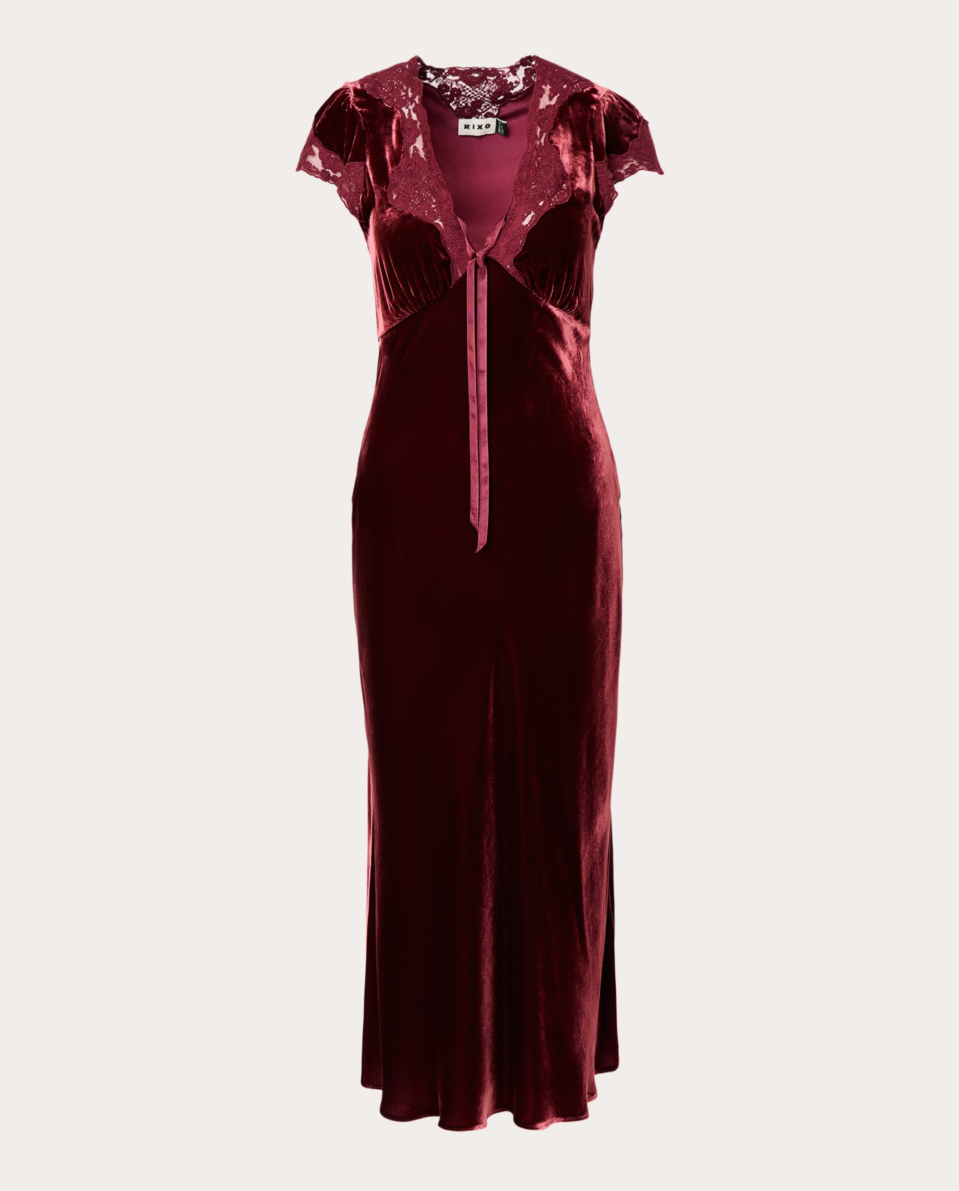 Imagen 1 de Vestido largo Armari de terciopelo Burdeos