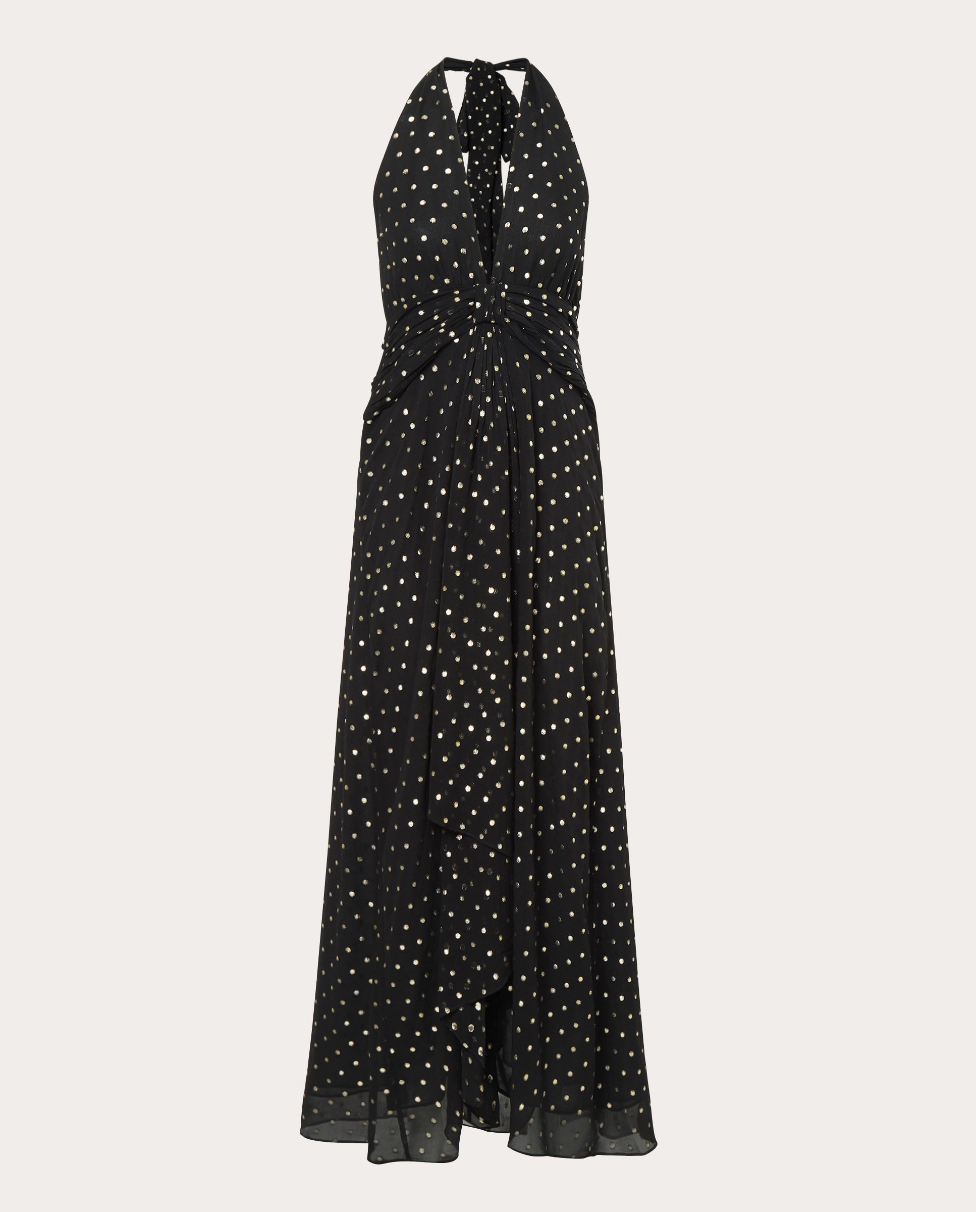 Imagen 1 de Vestido largo Alaina de lunares Negro