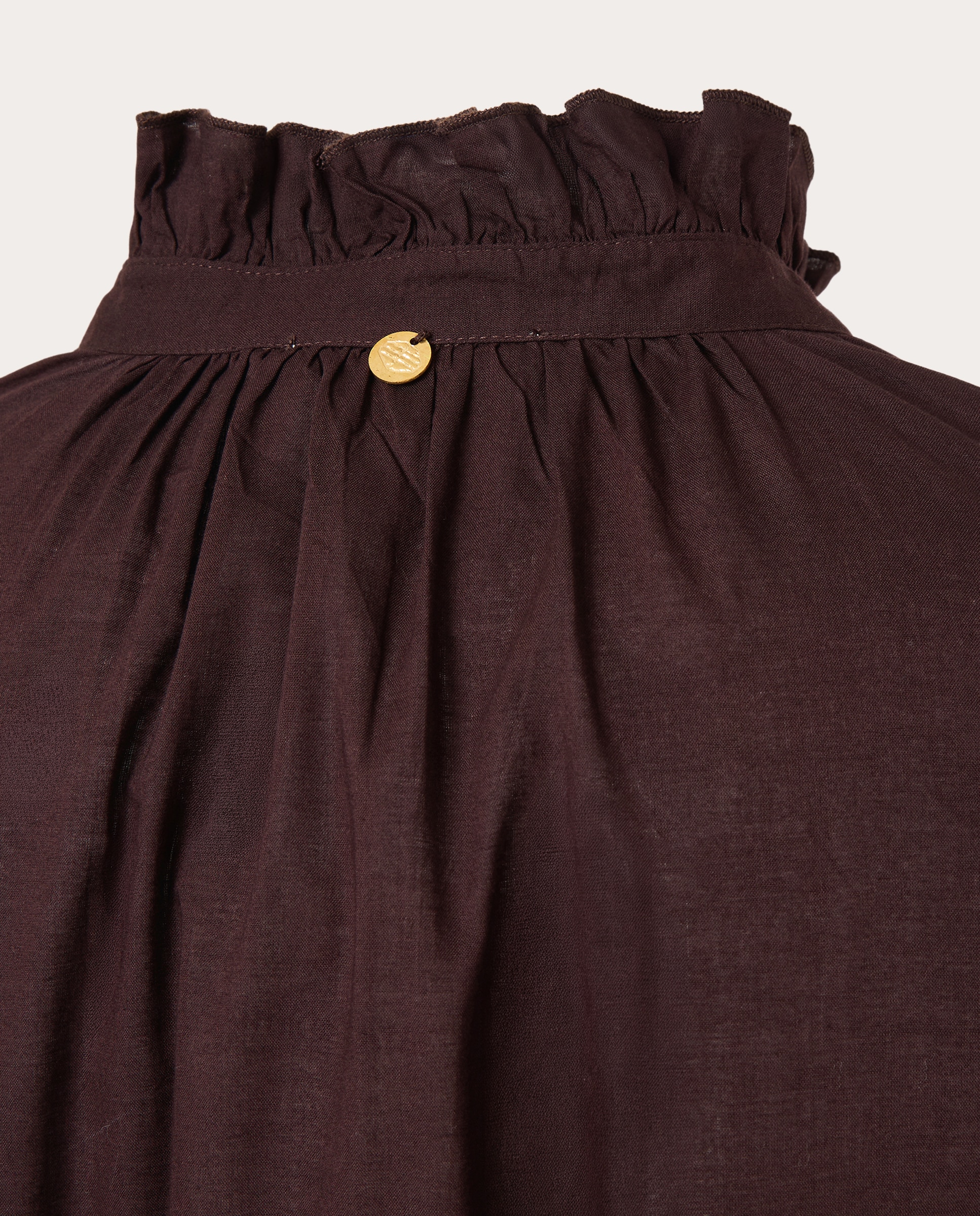 Imagen 6 de Vestido largo con aplicaciones florales - Marrón oscuro Marrón oscuro