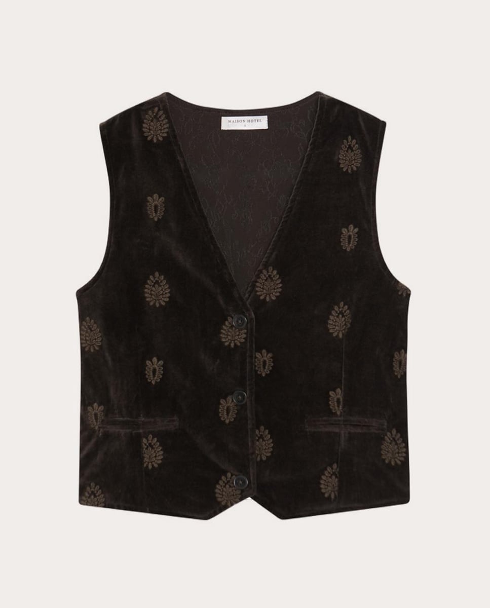 Colete Kafka de Algodão Castanho-escuro-1