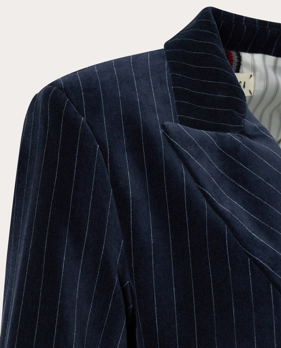 Chaqueta Viaregio de algodón Azul-4