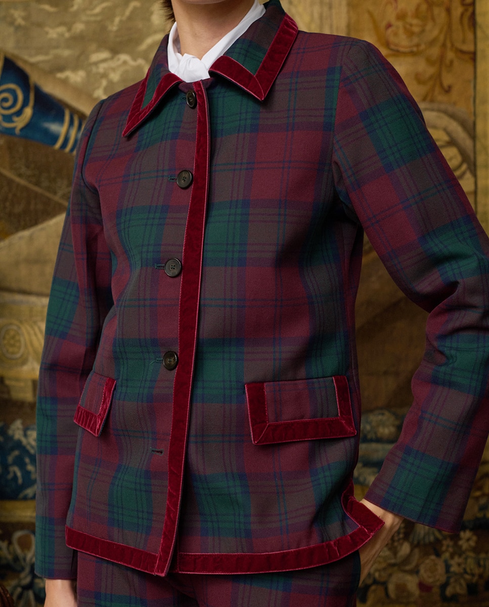 Chaqueta Jude de cuadros - Burdeos Burdeos-2