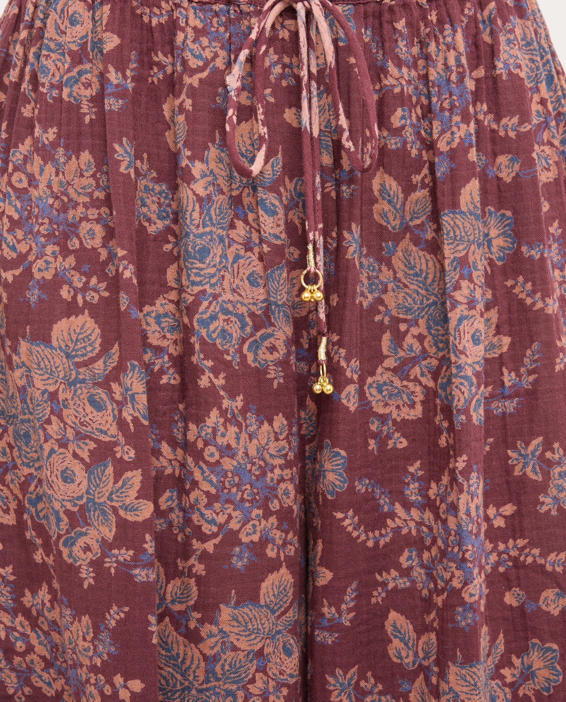 Calças Harem com Estampado Floral Castanho-3