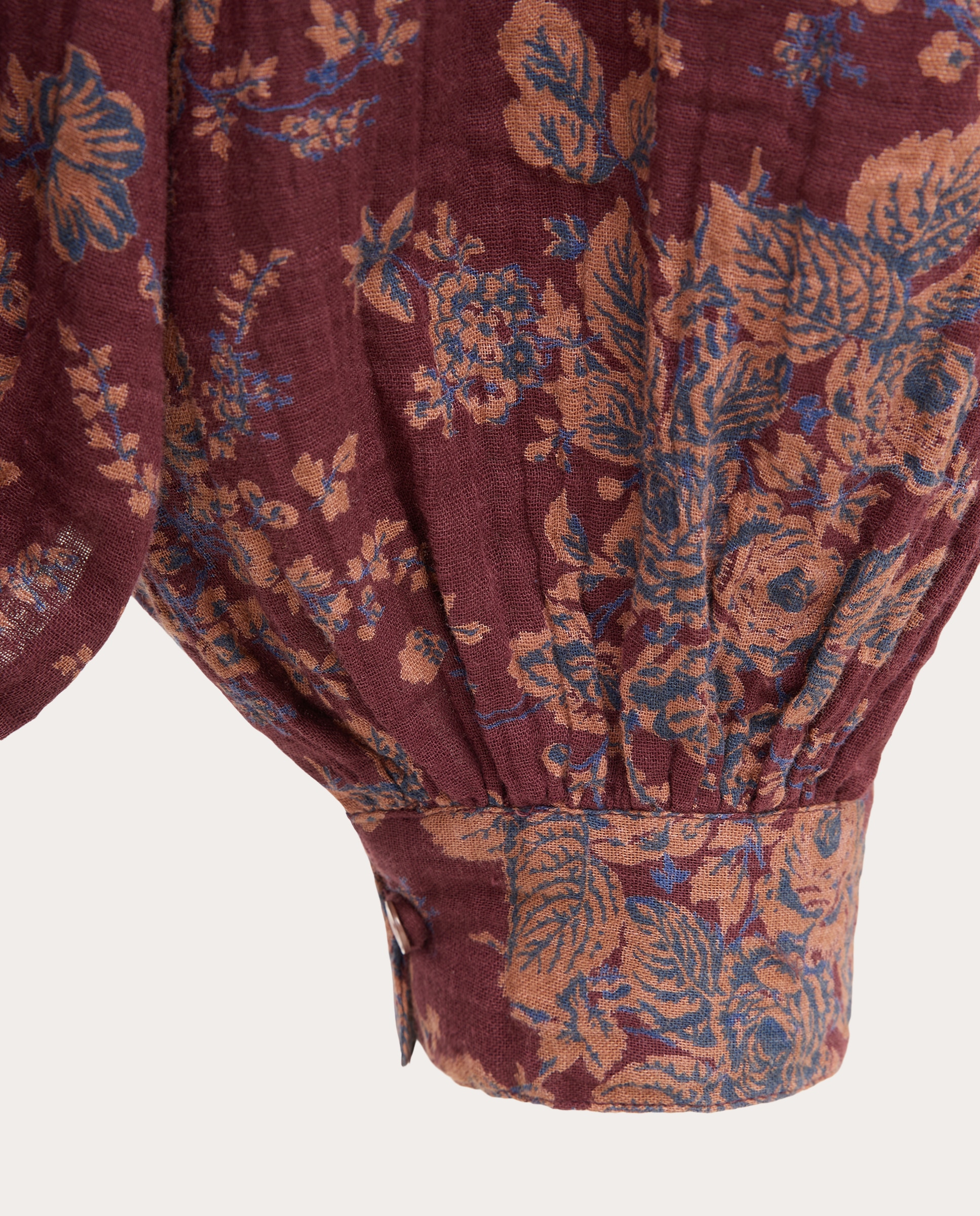 Calças Harem com Estampado Floral Castanho-4