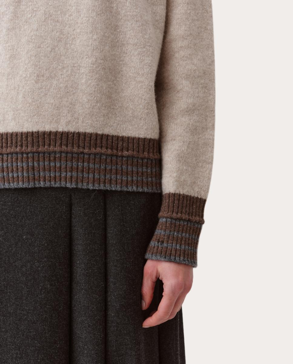 Camisola de Malha Paliamo de Lã Merino Cru-4