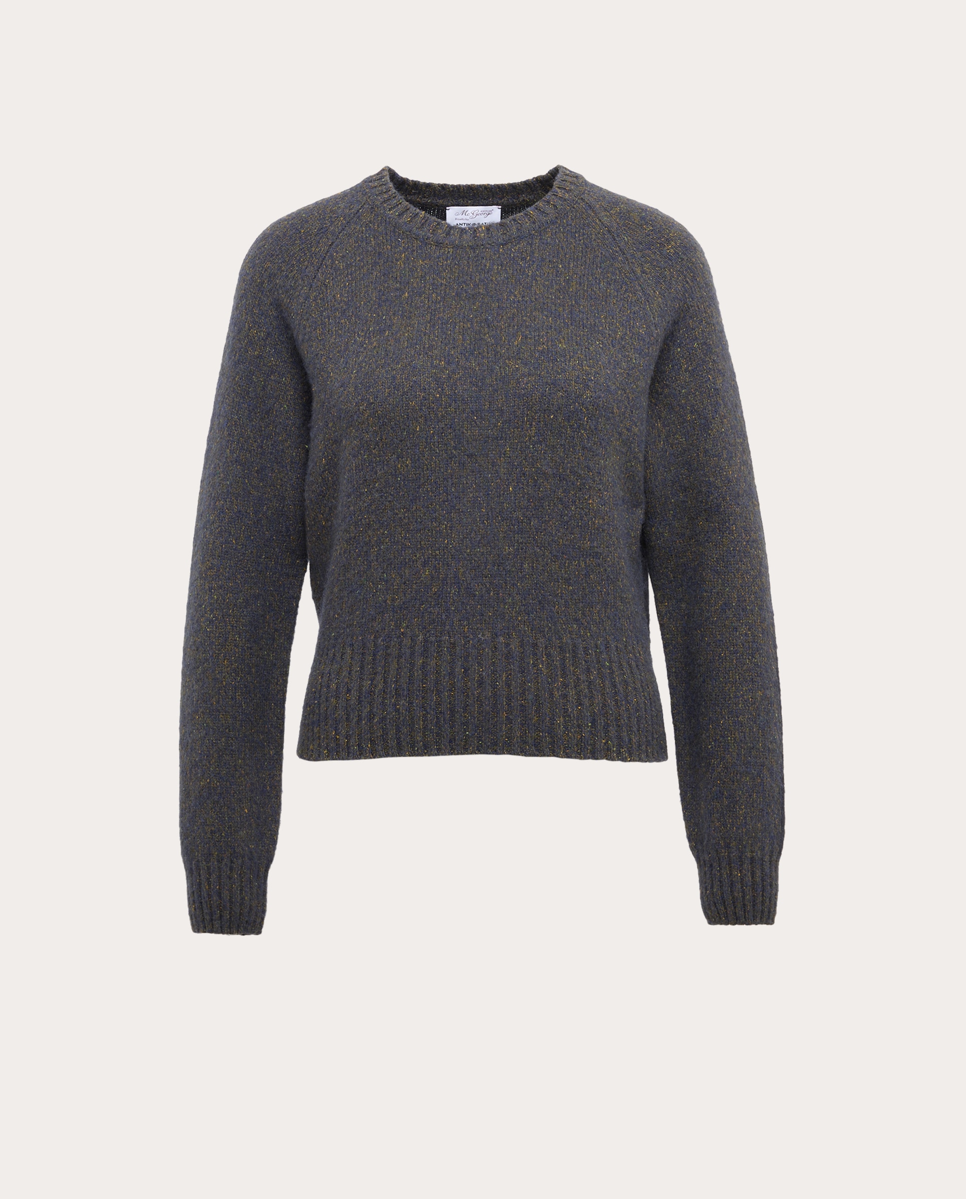 Imagen 0 de Jersey bicolor de lana Shetland Azul marino