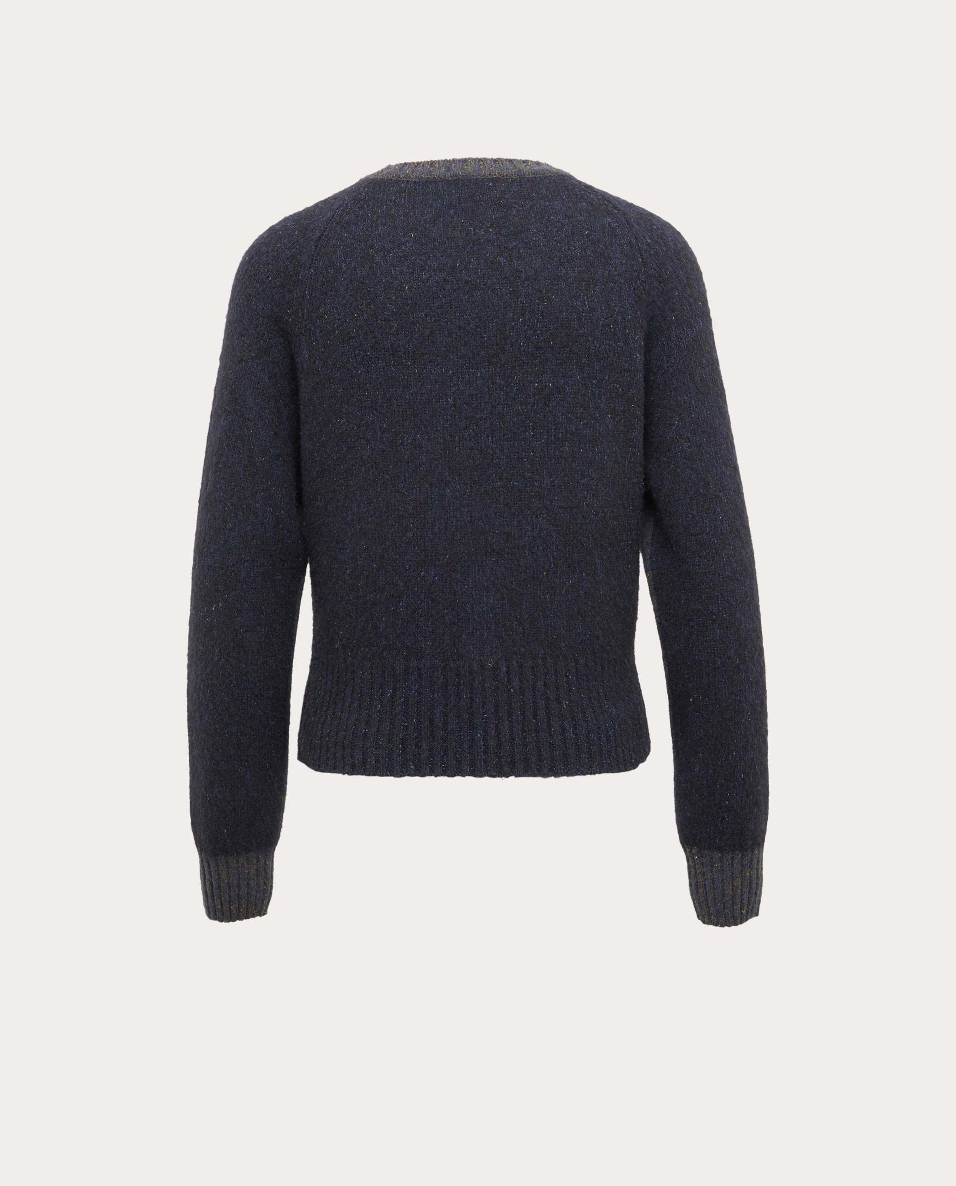 Jersey bicolor de lana Shetland - Azul marino Azul marino-2