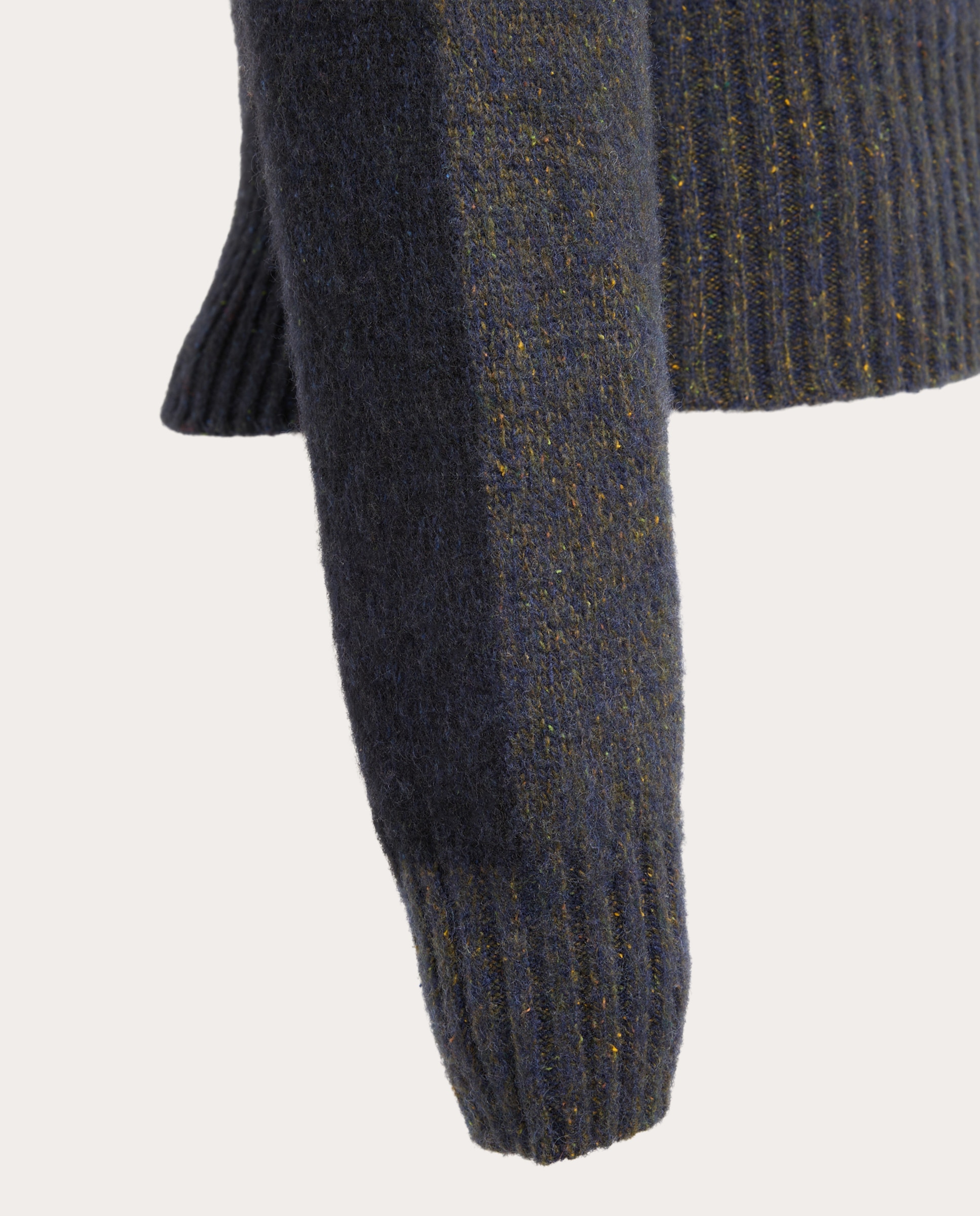 Jersey bicolor de lana Shetland - Azul marino Azul marino-4