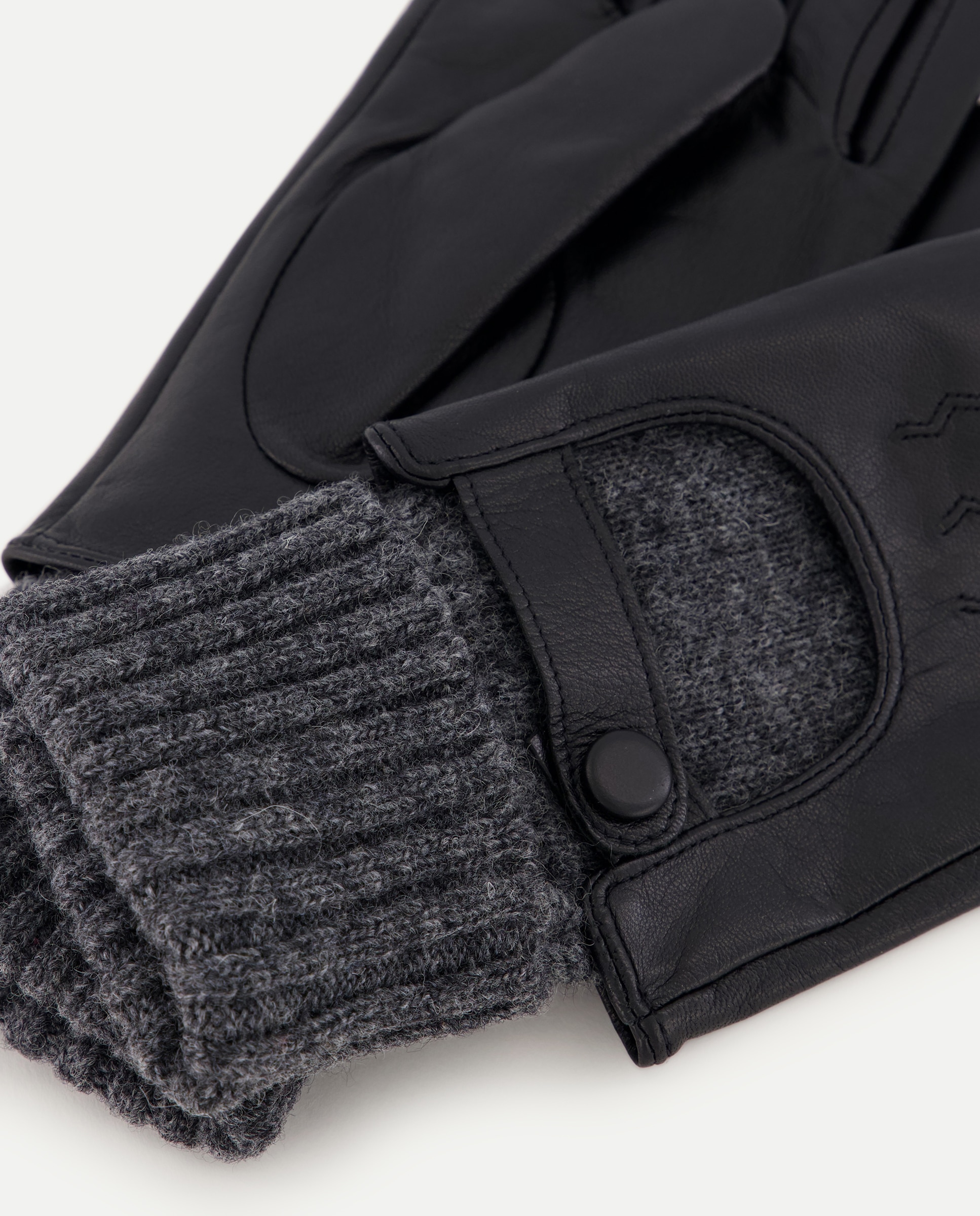 Guantes de piel con punto - Tintoretto - Negro Negro-2