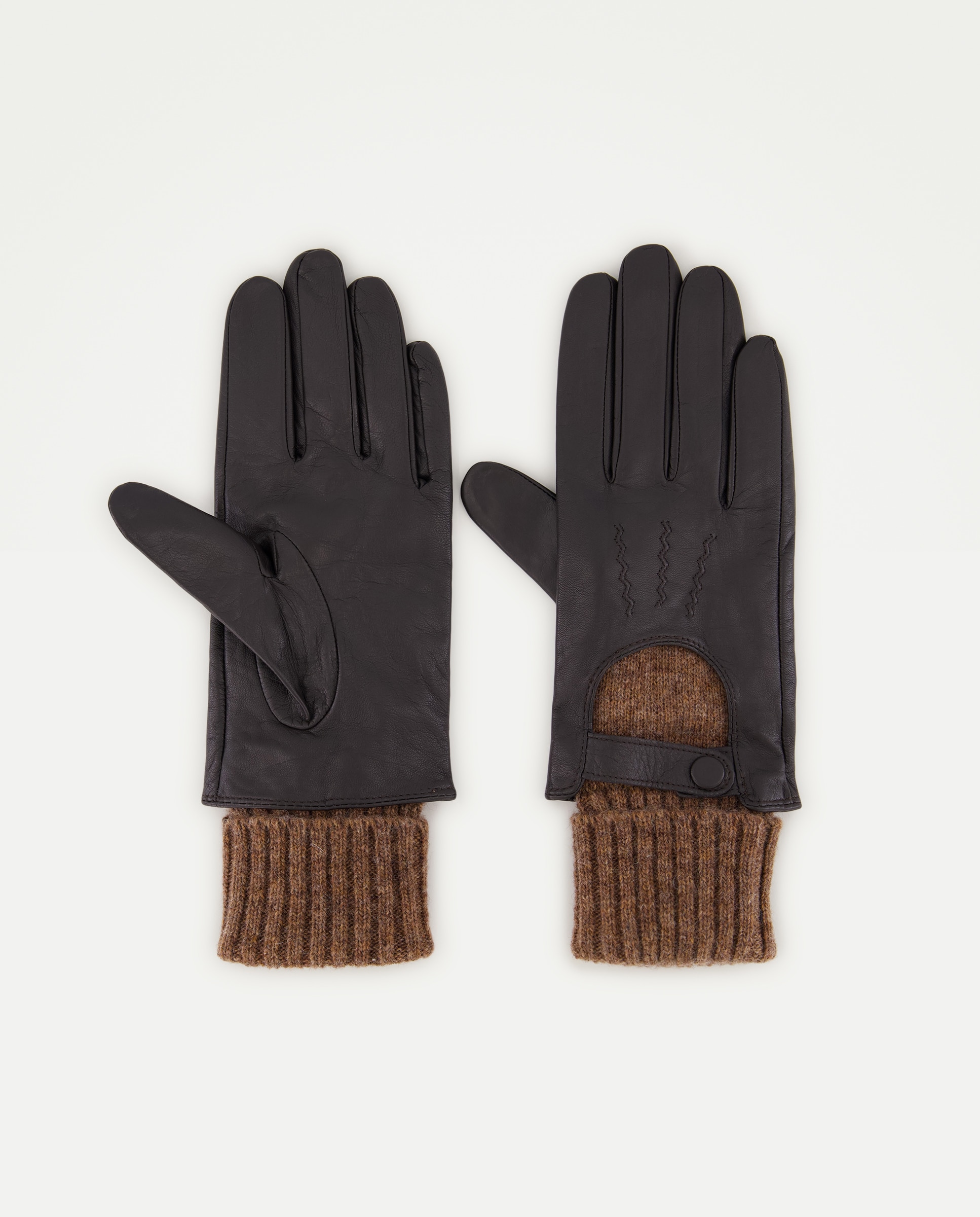 Guantes de piel con punto - Tintoretto - Chocolate Chocolate-1