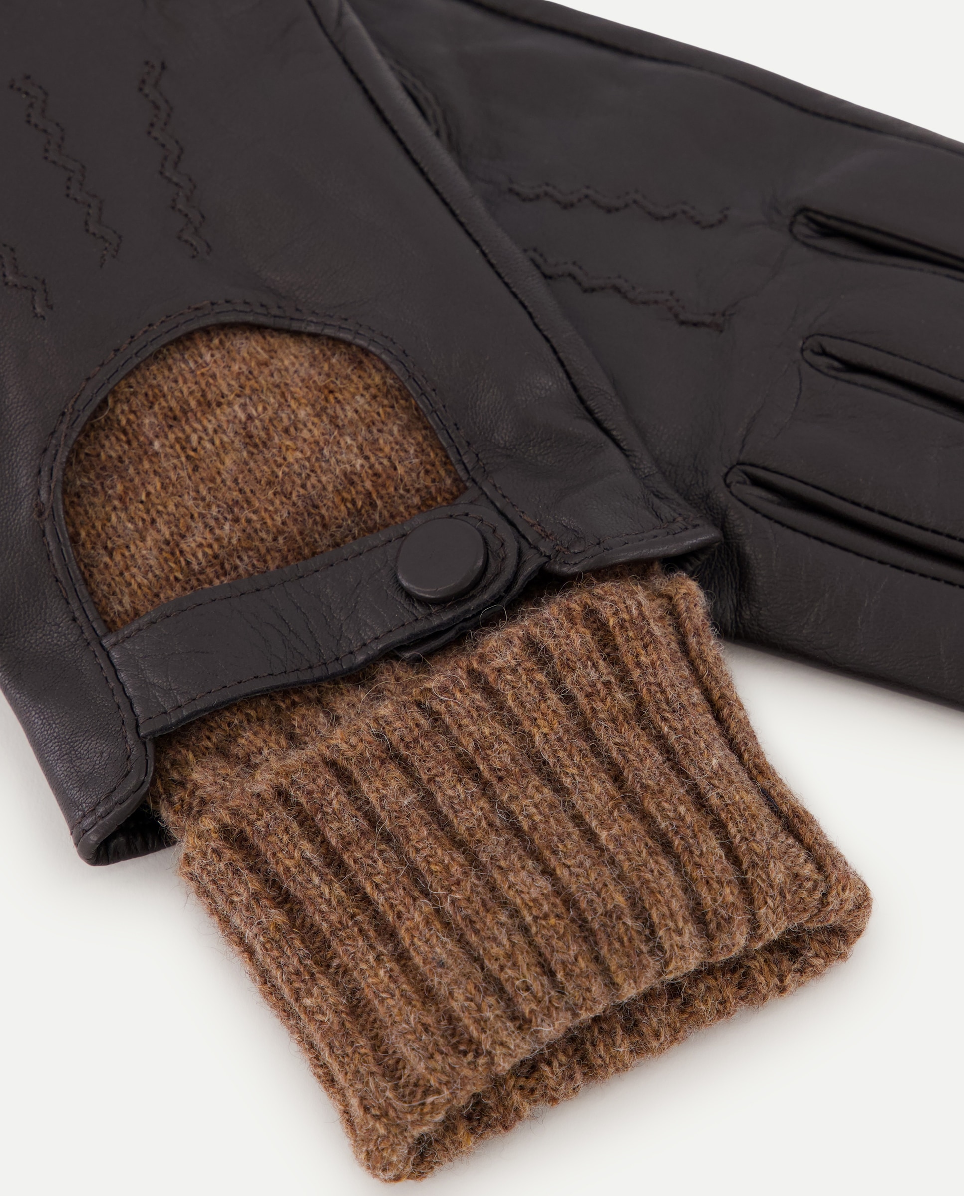 Guantes de piel con punto - Tintoretto - Chocolate Chocolate-2