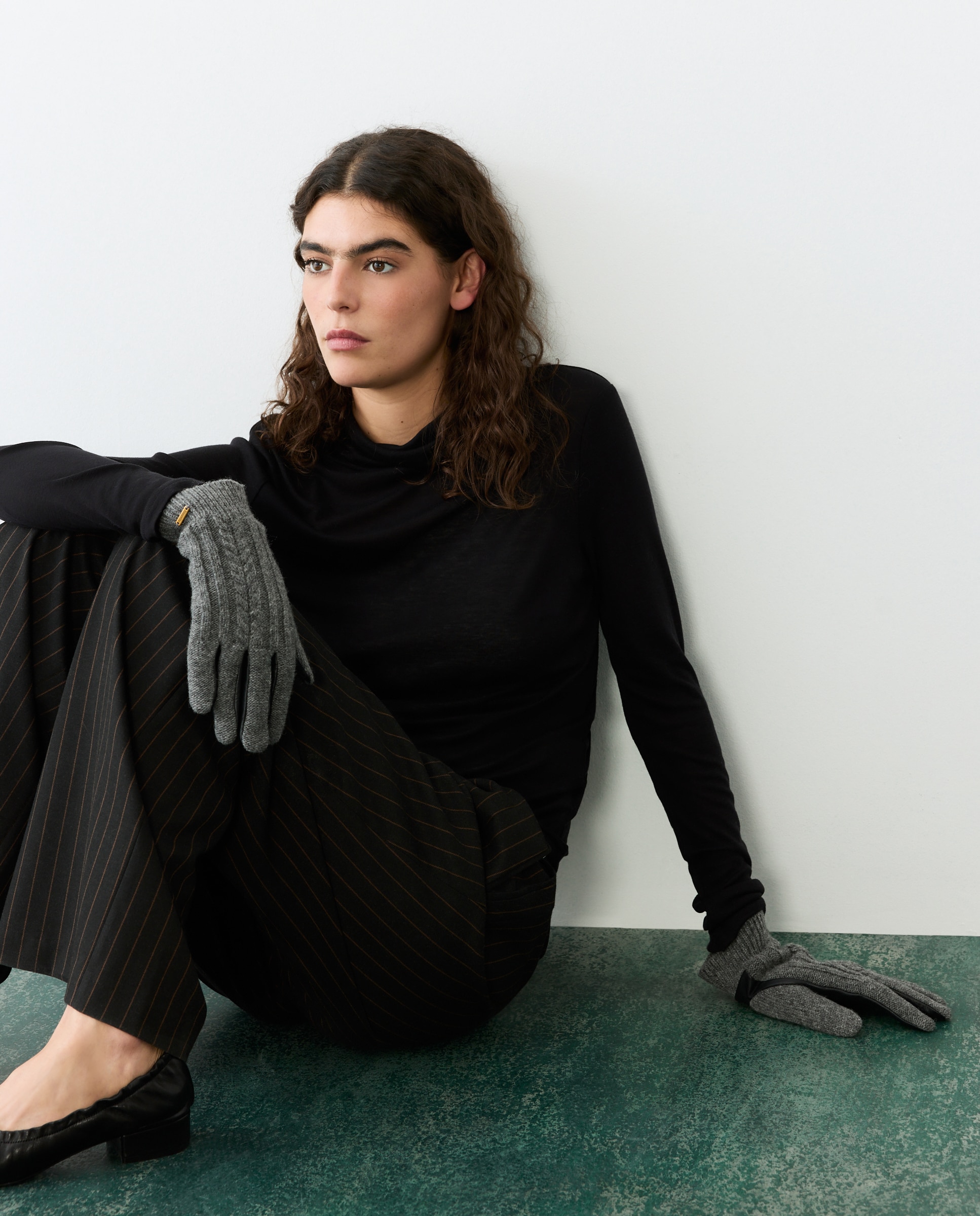 Guantes mix piel y punto - Tintoretto - Negro Negro-3