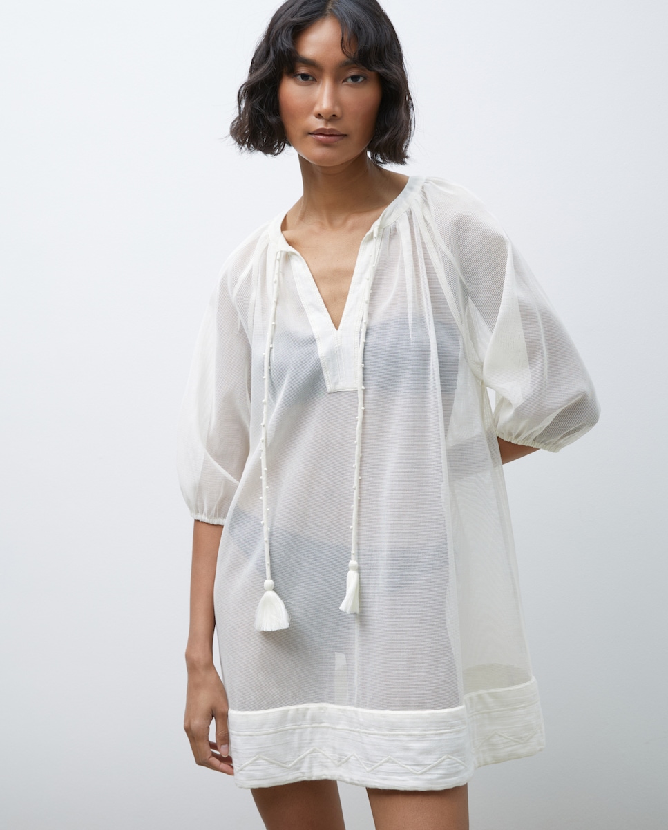 Vestido curto de praia 120 Cru-2