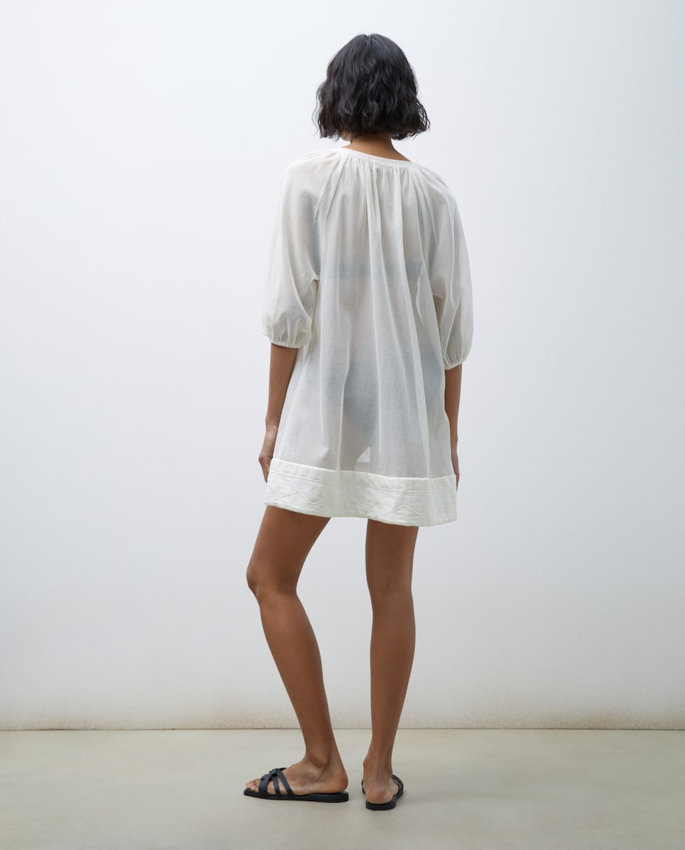 Vestido curto de praia 120 Cru-3