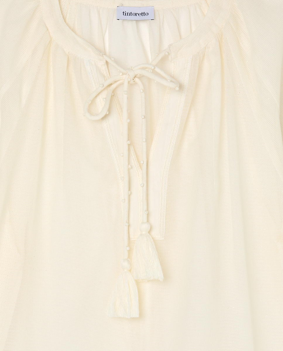 Vestido curto de praia 120 Cru-5