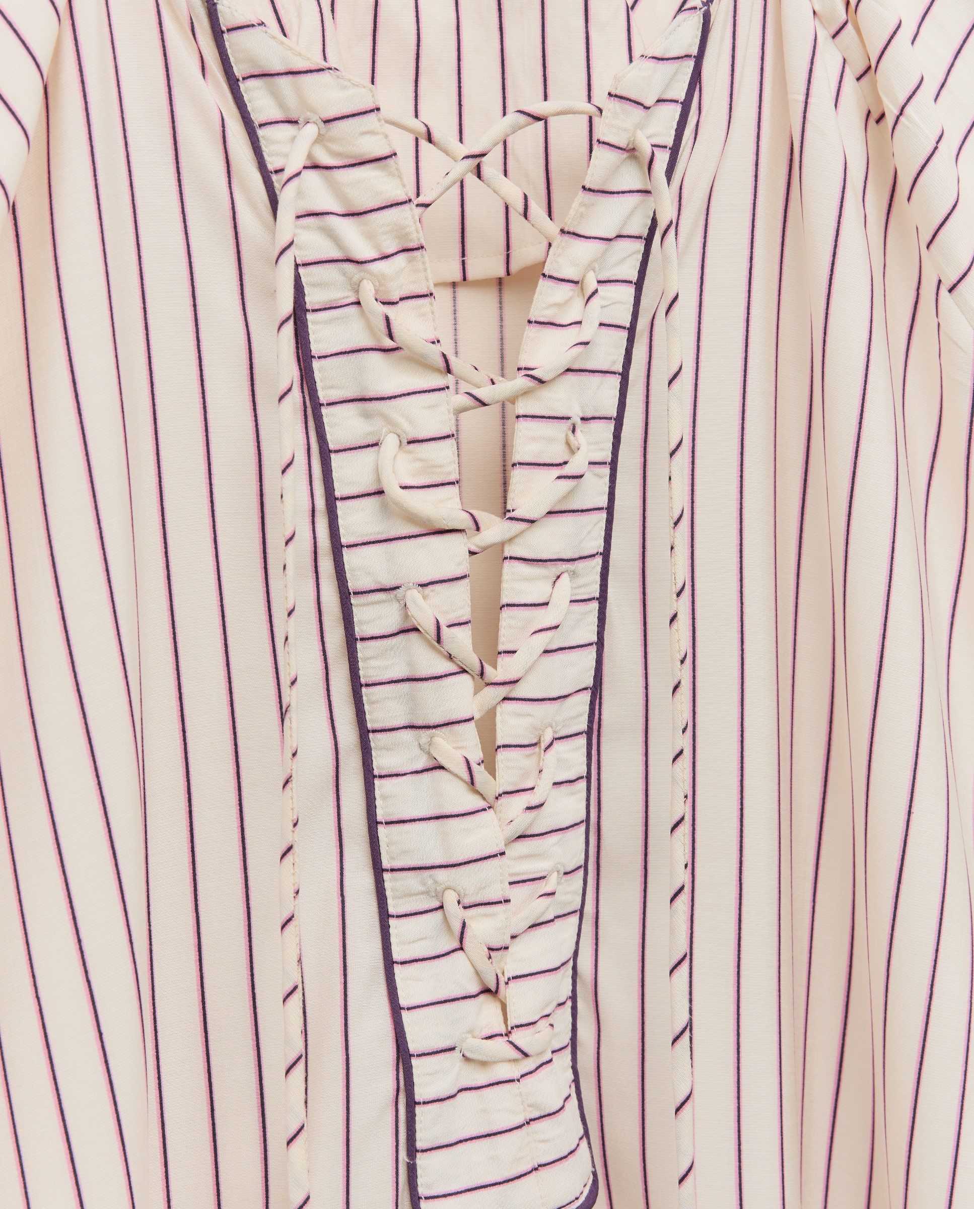 Kaftan Largo com Estampado de Risca 120 Cru-5