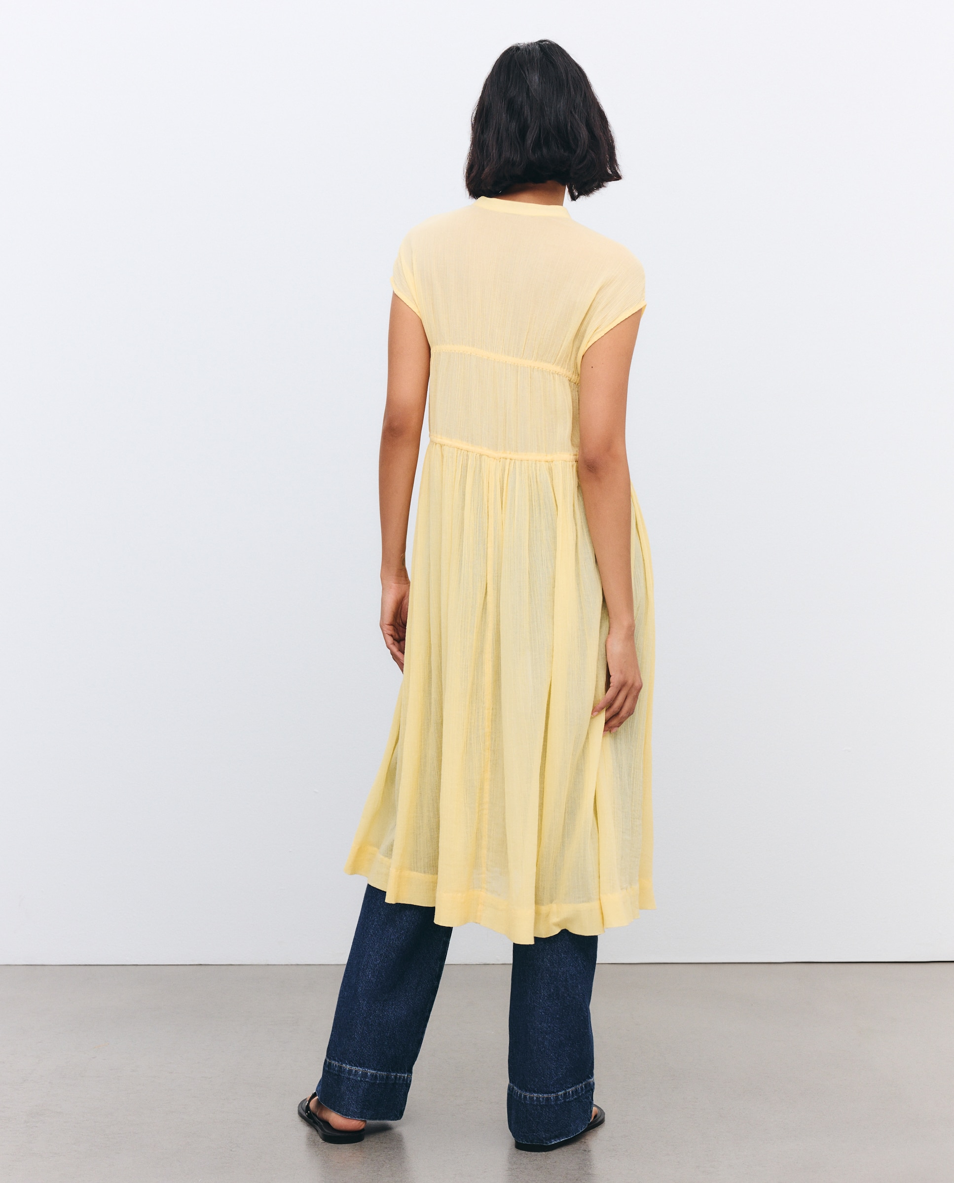 Kaftan Aberto com Laços 300 Amarelo-2
