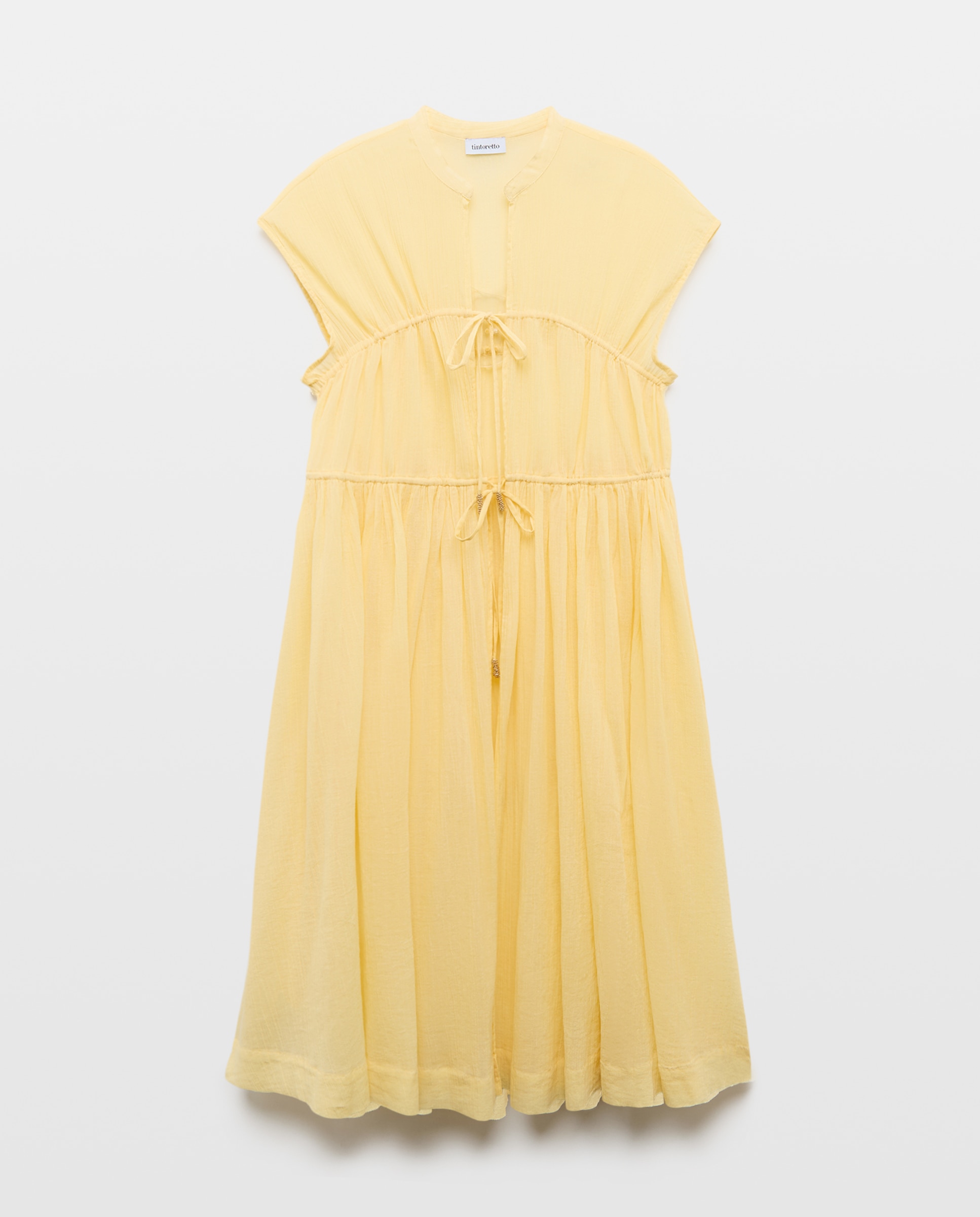 Kaftan Aberto com Laços 300 Amarelo-4