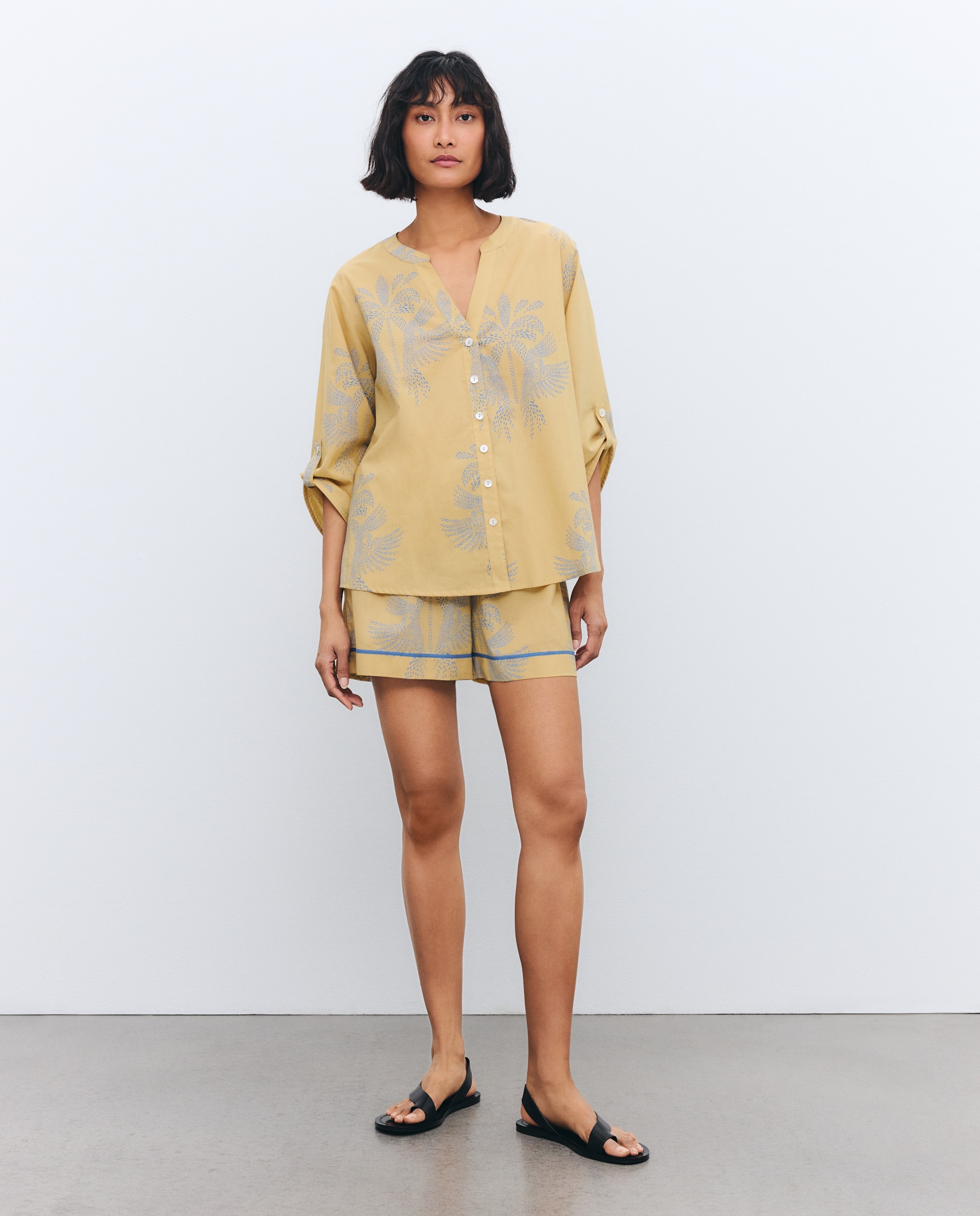 Imagem 0 de Conjunto de Camisa e Calções com Estampado Bicolor