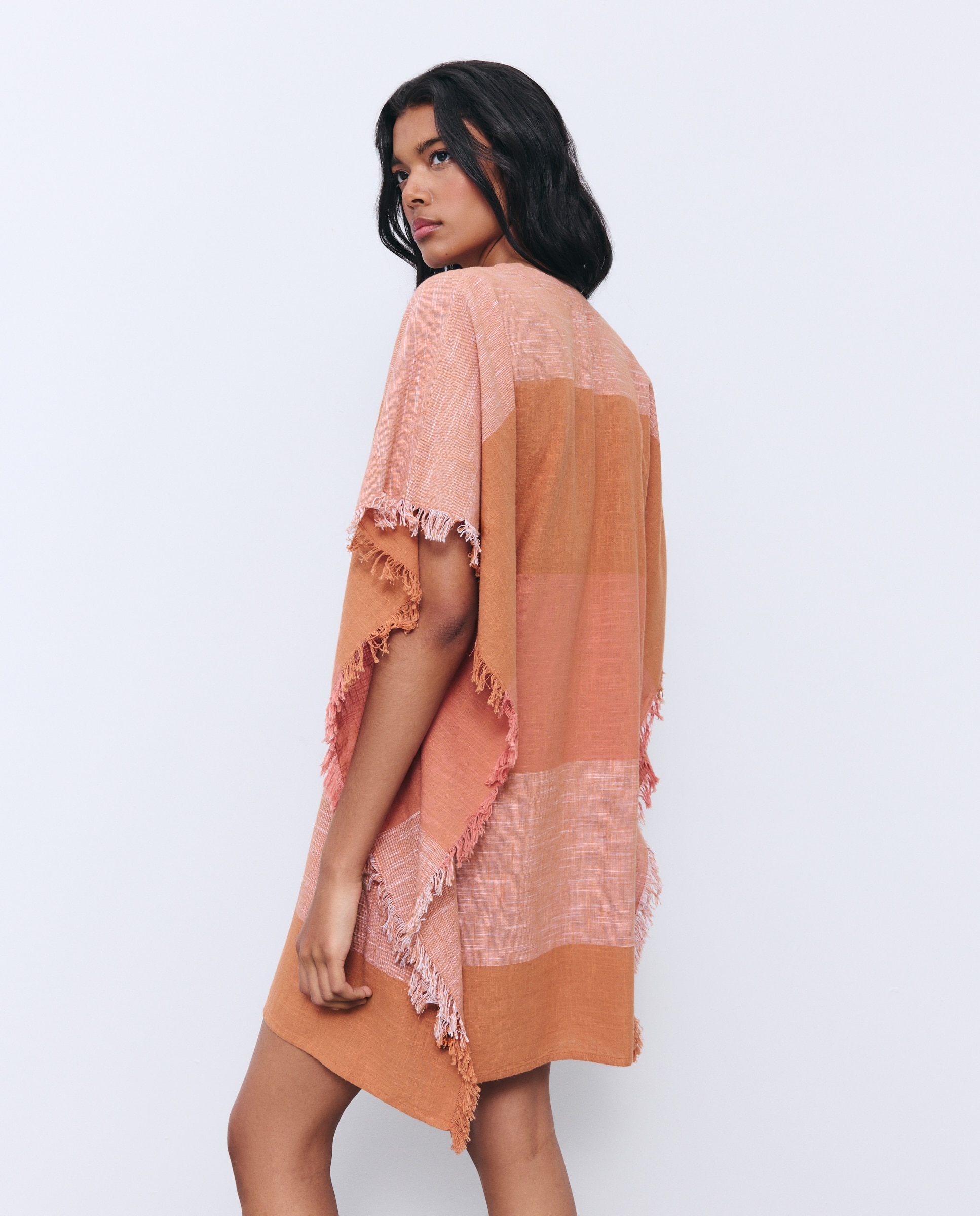 Kaftan Color Block 630 Coral-3