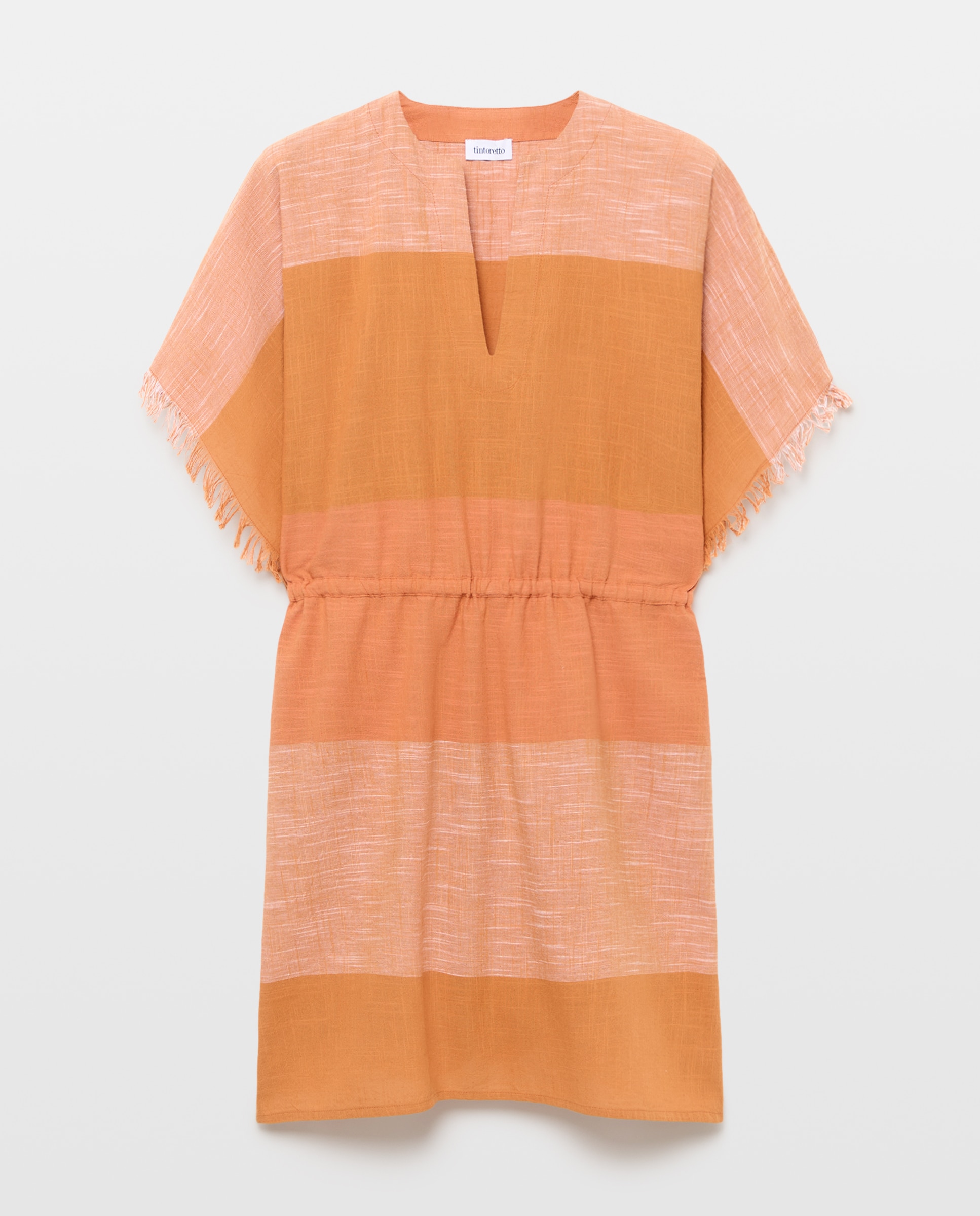 Kaftan Color Block 630 Coral-4