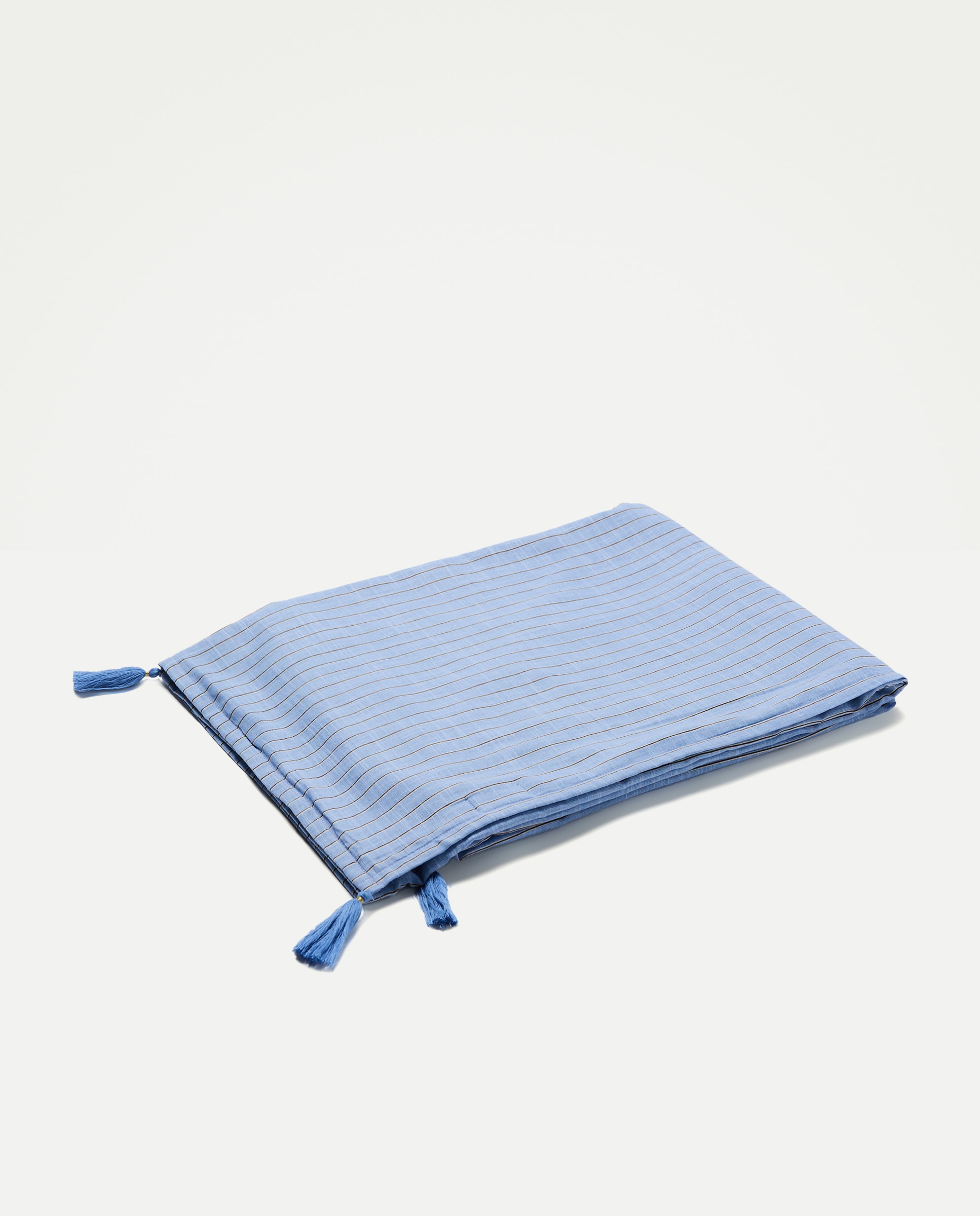 Toalha de Praia com Estampado de Risca Fina 400 Azul-2